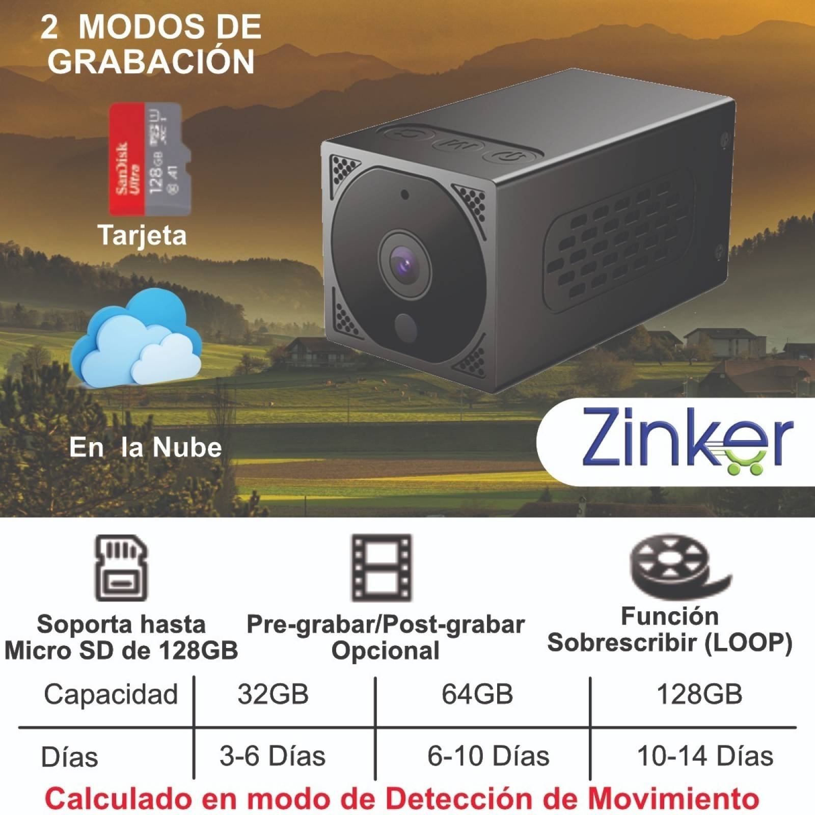 Mini Camara Espia Inalambrica Wifi Full HD 1080P 128GB