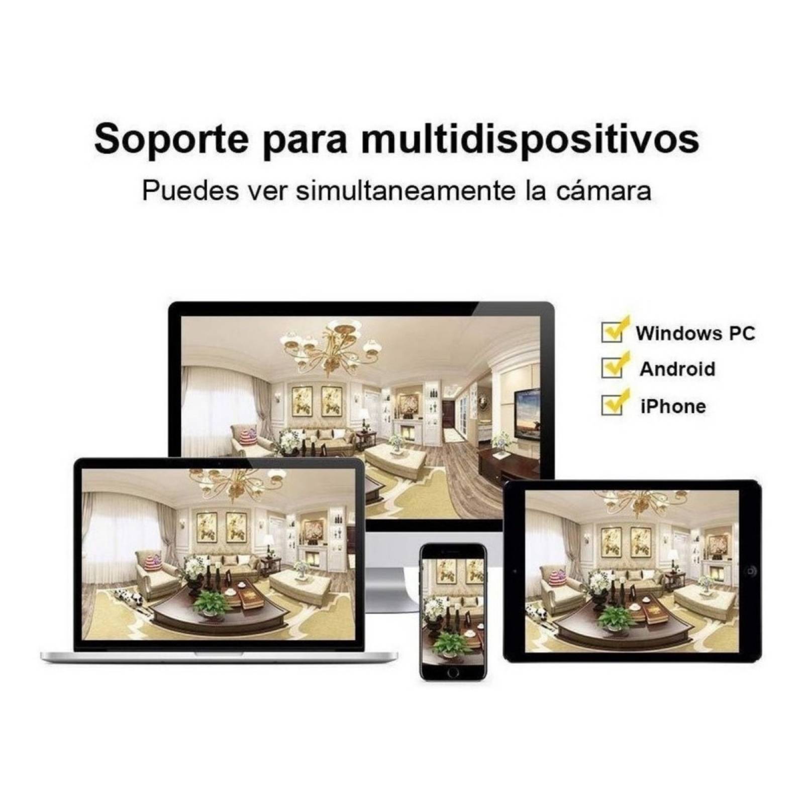 Cámara Foco Espia Wifi Ultra Hd Visión Nocturna De 3mp 360