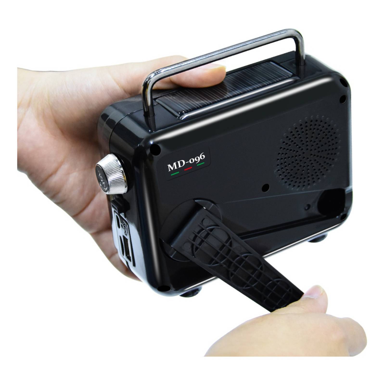 Radio Emergencia Bluetooth Vintage Dínamo Solar Con Linterna