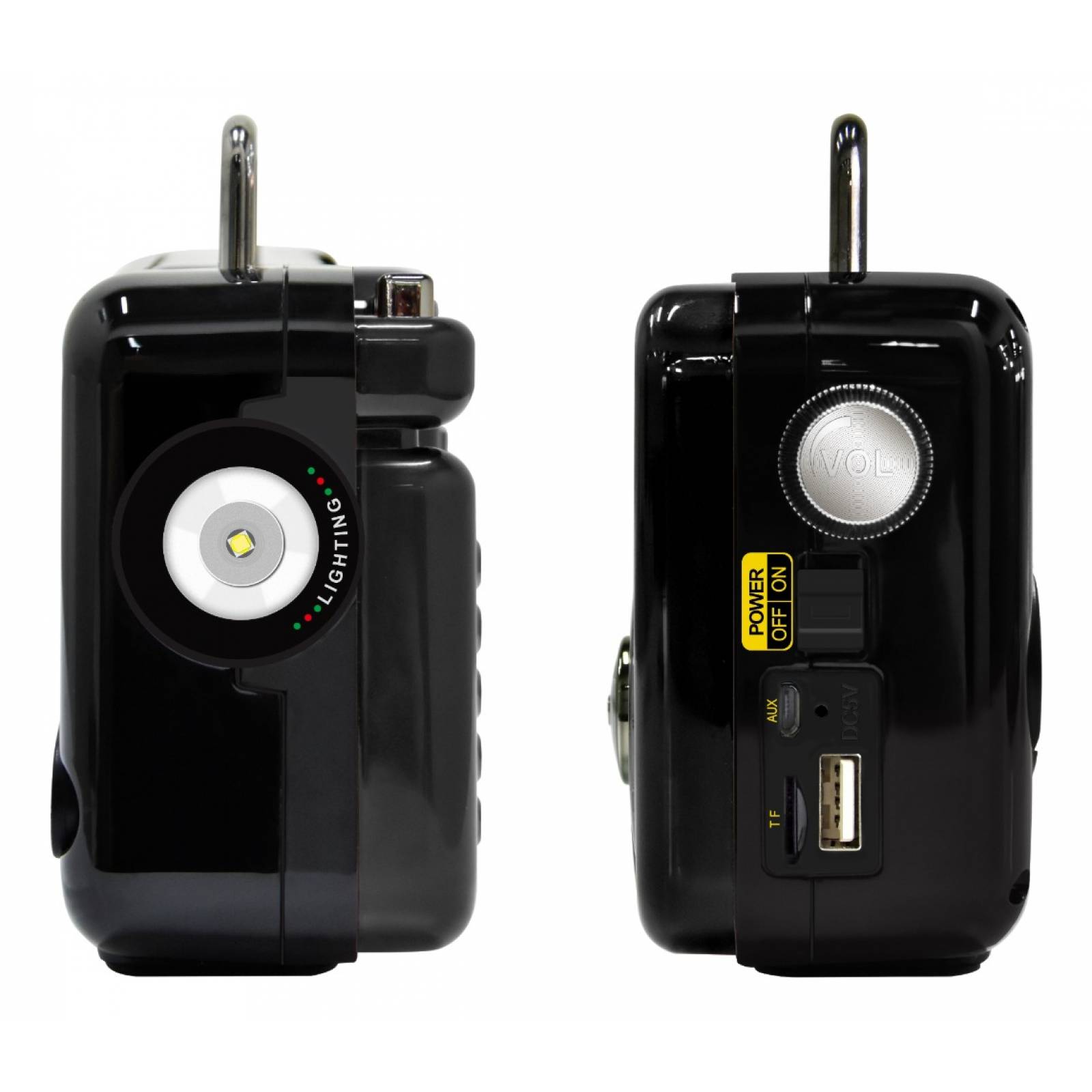 Radio Emergencia Bluetooth Vintage Dínamo Solar Con Linterna