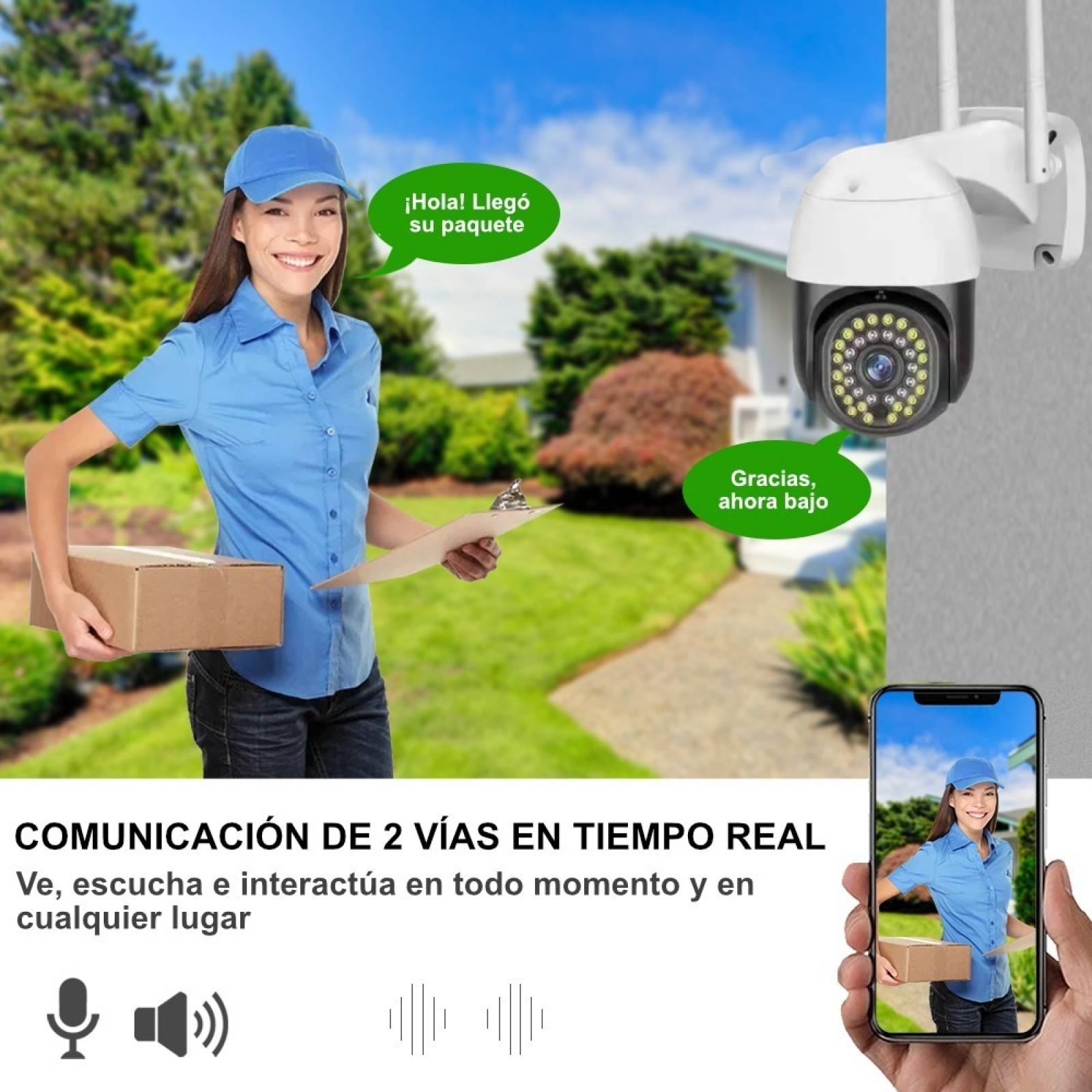 Camara Ip Exterior Wifi Robot Ptz Full Hd 1080p 2mp 360grado