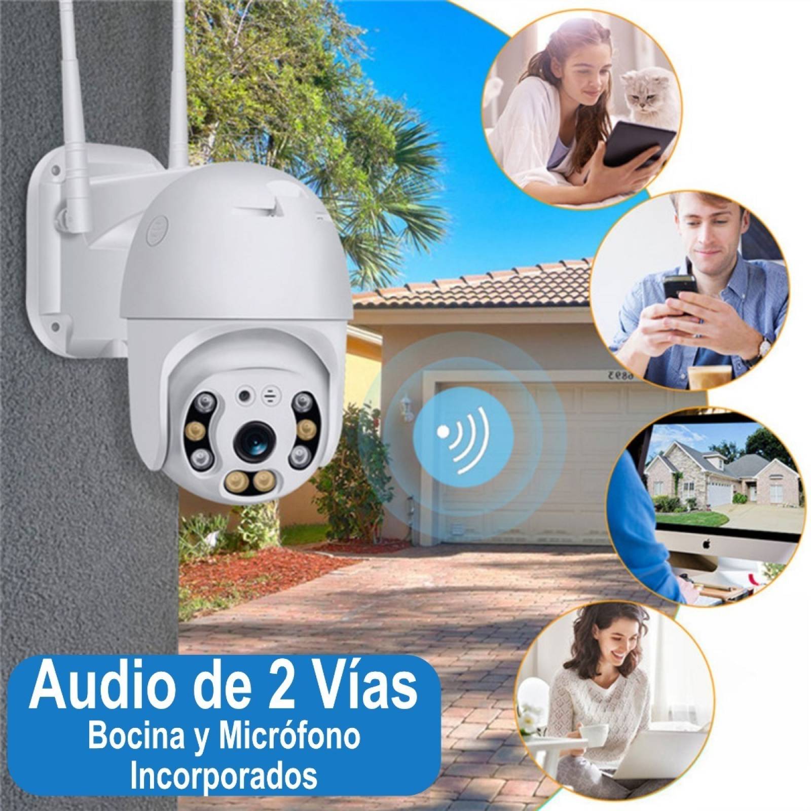 Camara Seguridad Exterior 8mp 4k Ptz Wifi Icsee Ovnif Y Rj45