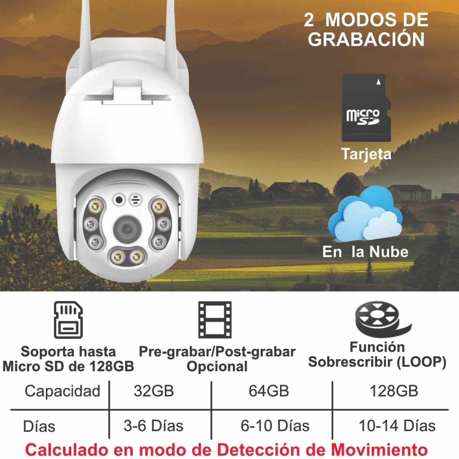 Camara Seguridad Exterior 8mp 4k Ptz Wifi Icsee Ovnif Y Rj45