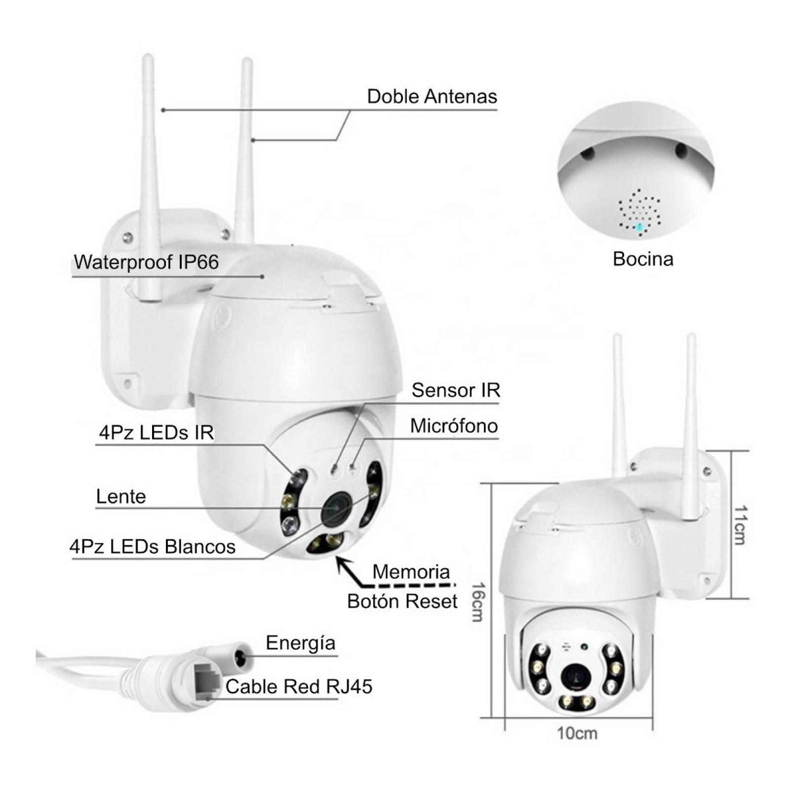 Camara Seguridad Exterior 8mp 4k Ptz Wifi Icsee Ovnif Y Rj45