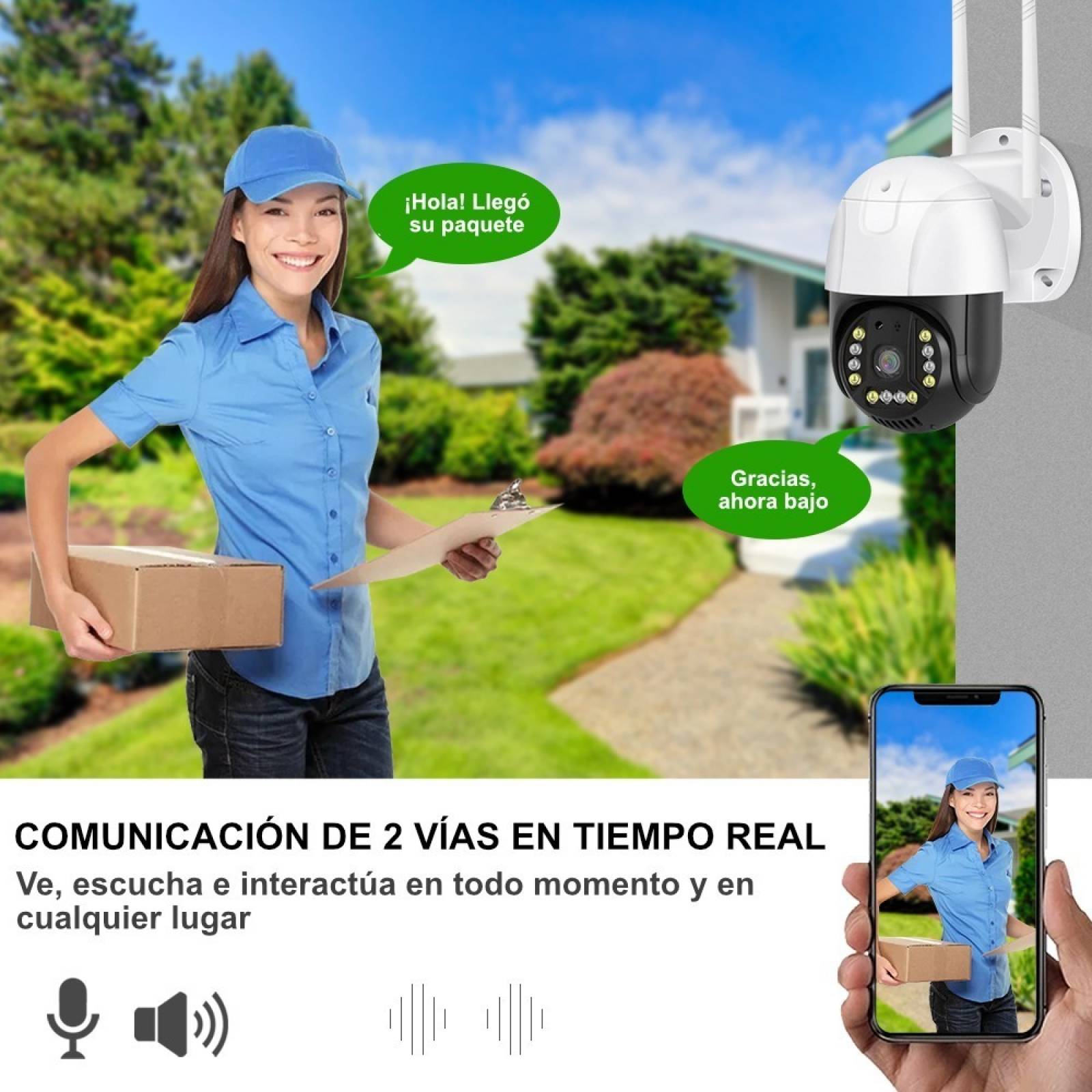 Camara Ip Wifi Vigilancia Exterior 5mp V Nocturna Ptz Audio