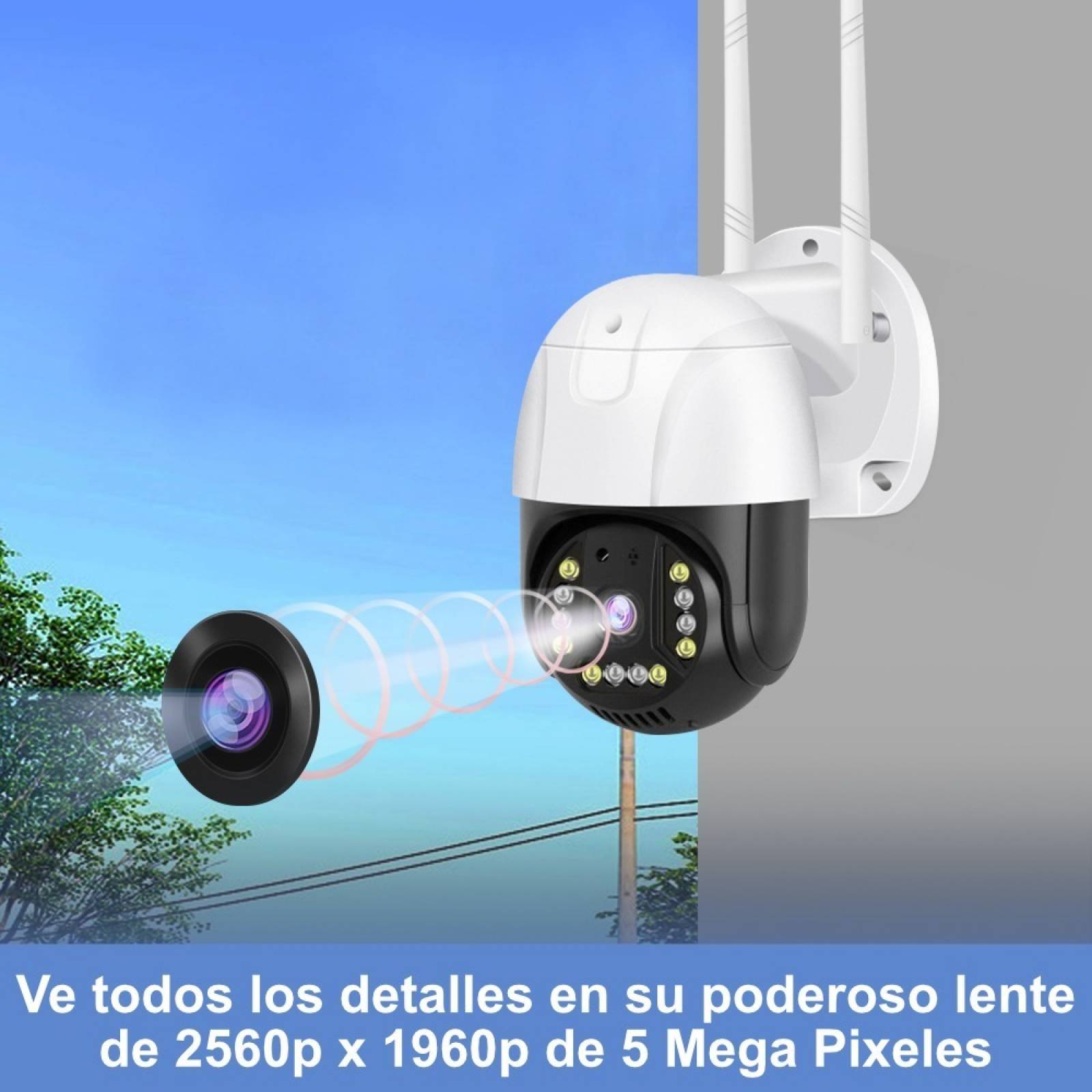 Camara Ip Wifi Vigilancia Exterior 5mp V Nocturna Ptz Audio