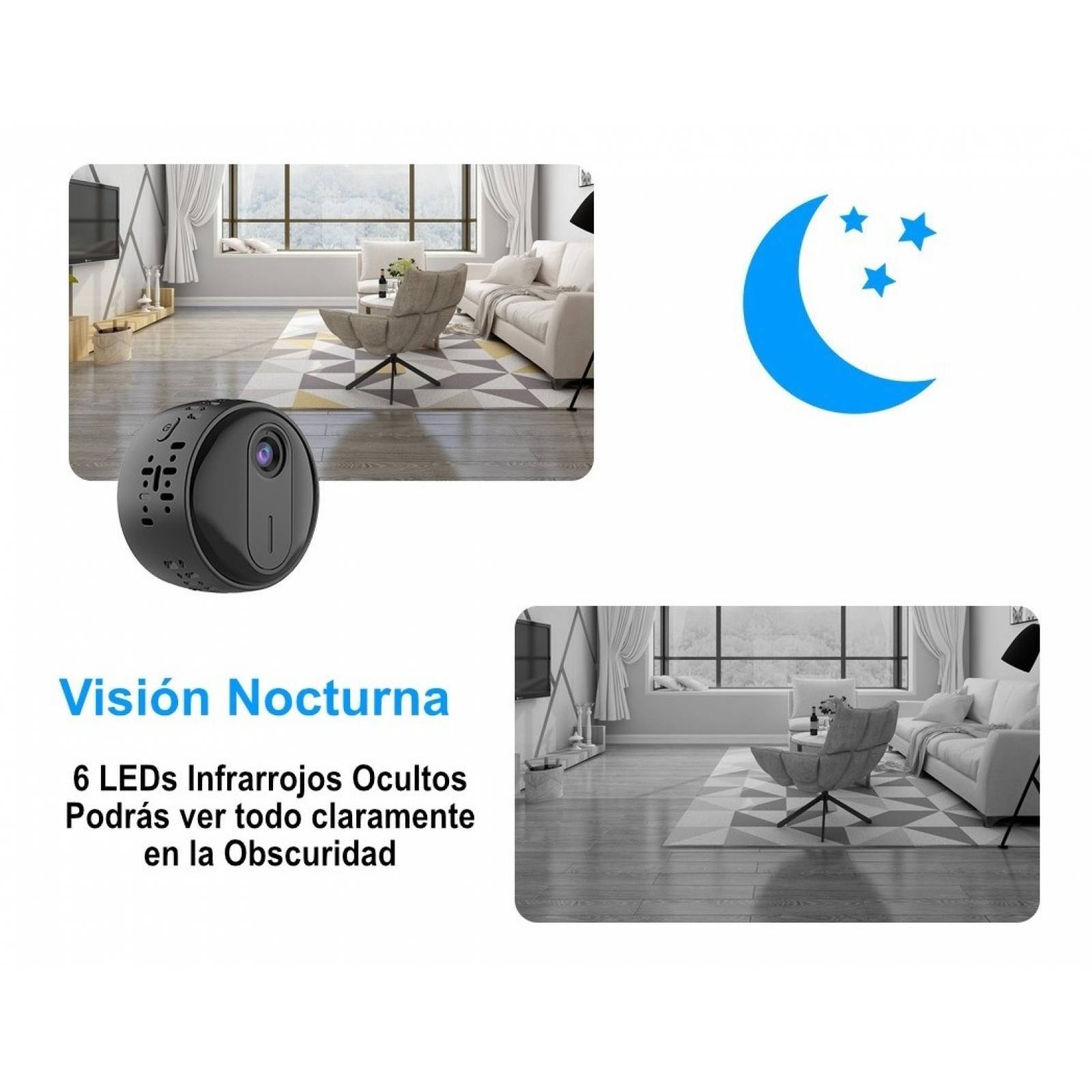 Mini Camara Espia Wifi 1080p Visión Nocturna Micrófono 4cm