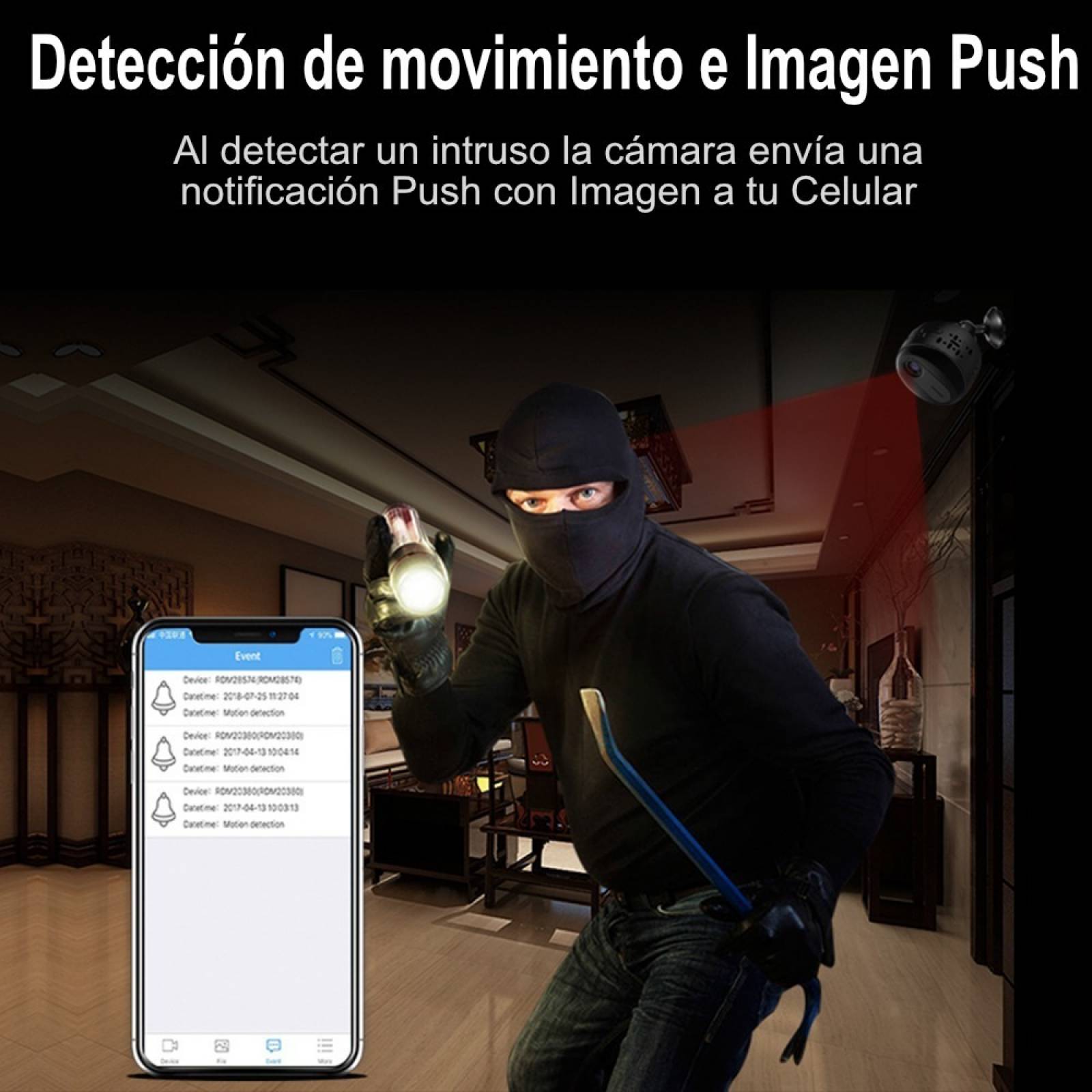 Mini Camara Espia Wifi 1080p Visión Nocturna Micrófono 4cm