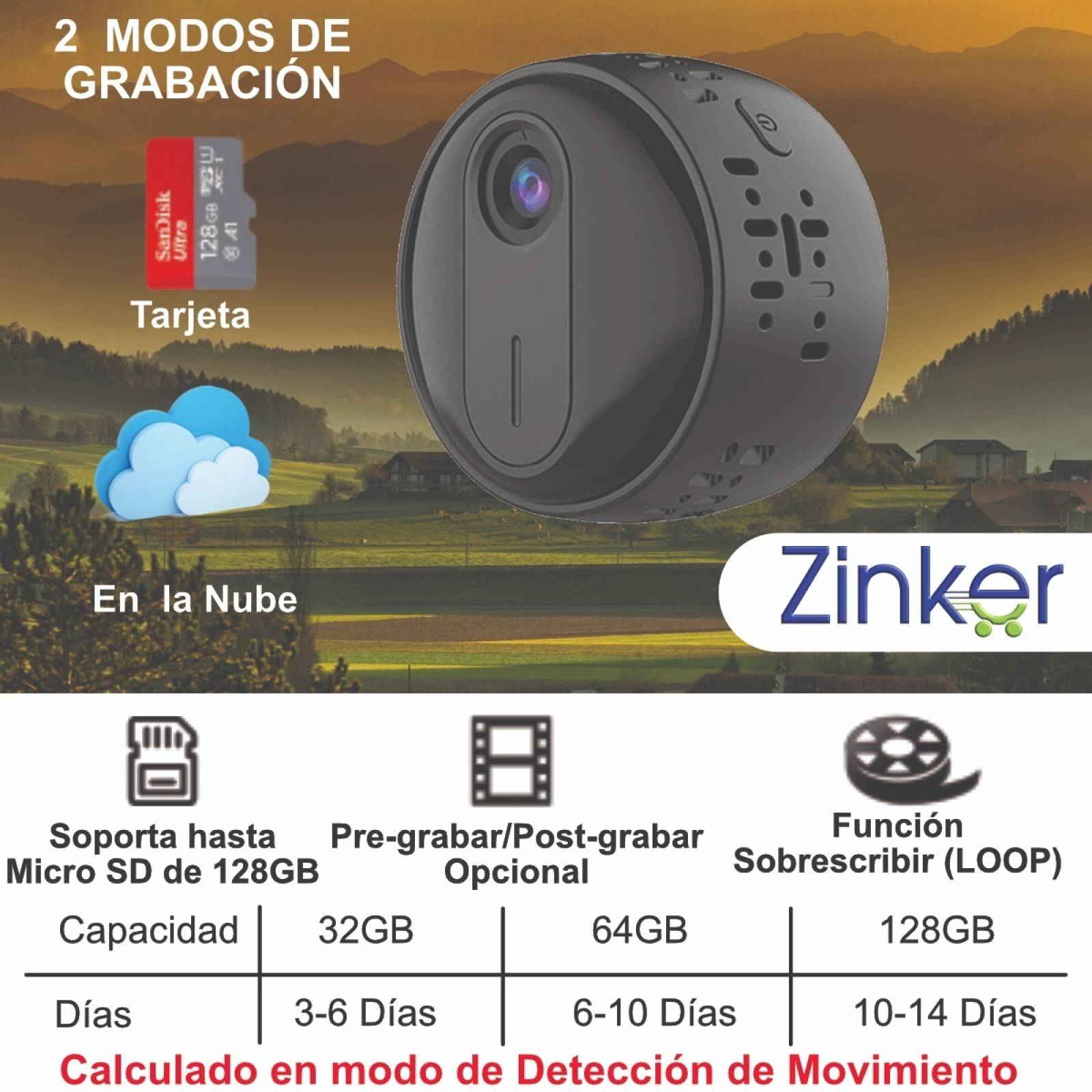 Mini Camara Espia Wifi 1080p Visión Nocturna Micrófono 4cm