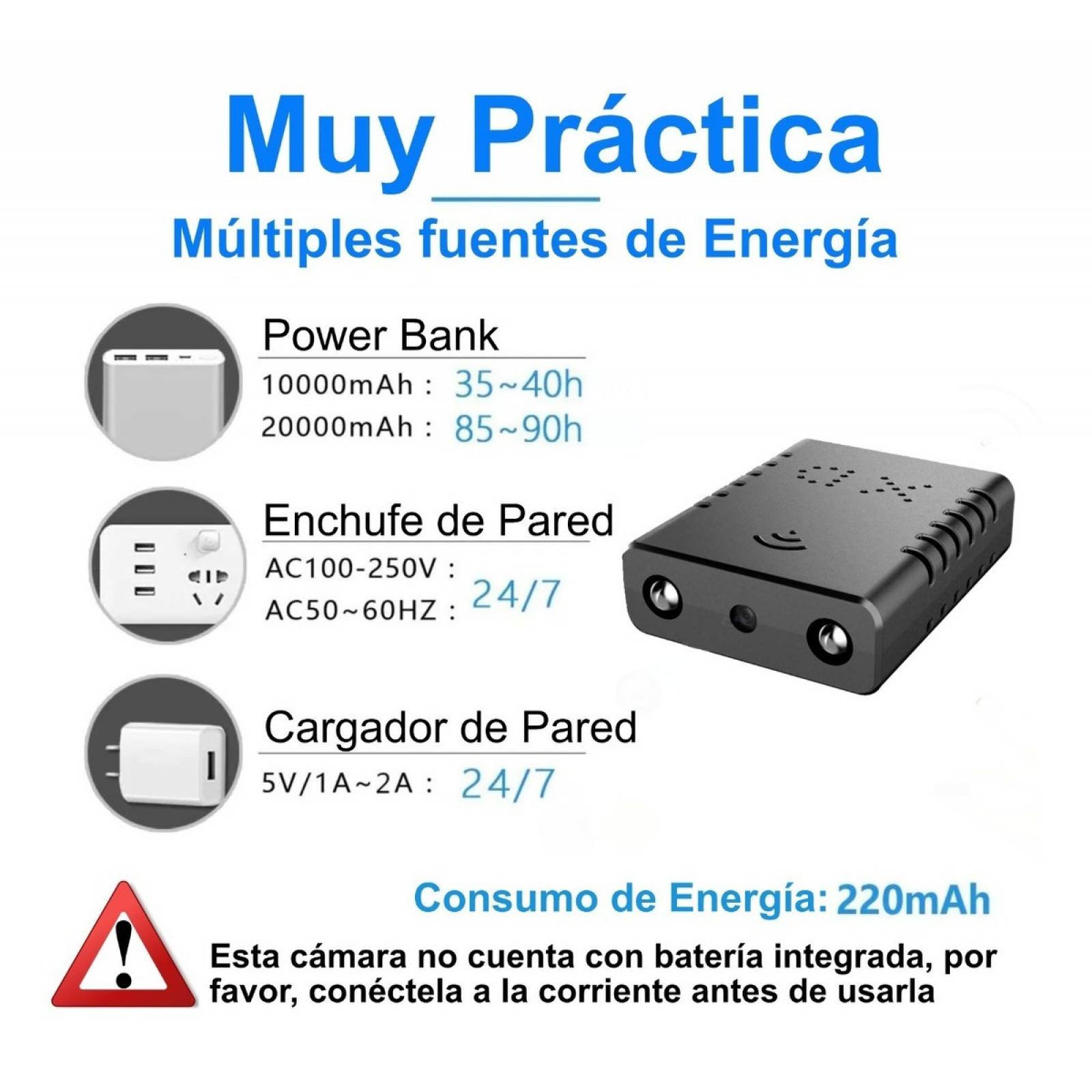 RELOJ ESPÍA WIFI 1080P / MICRÓFONO INTEGRADO / BATERIA 350 MAH - Colibri  Security