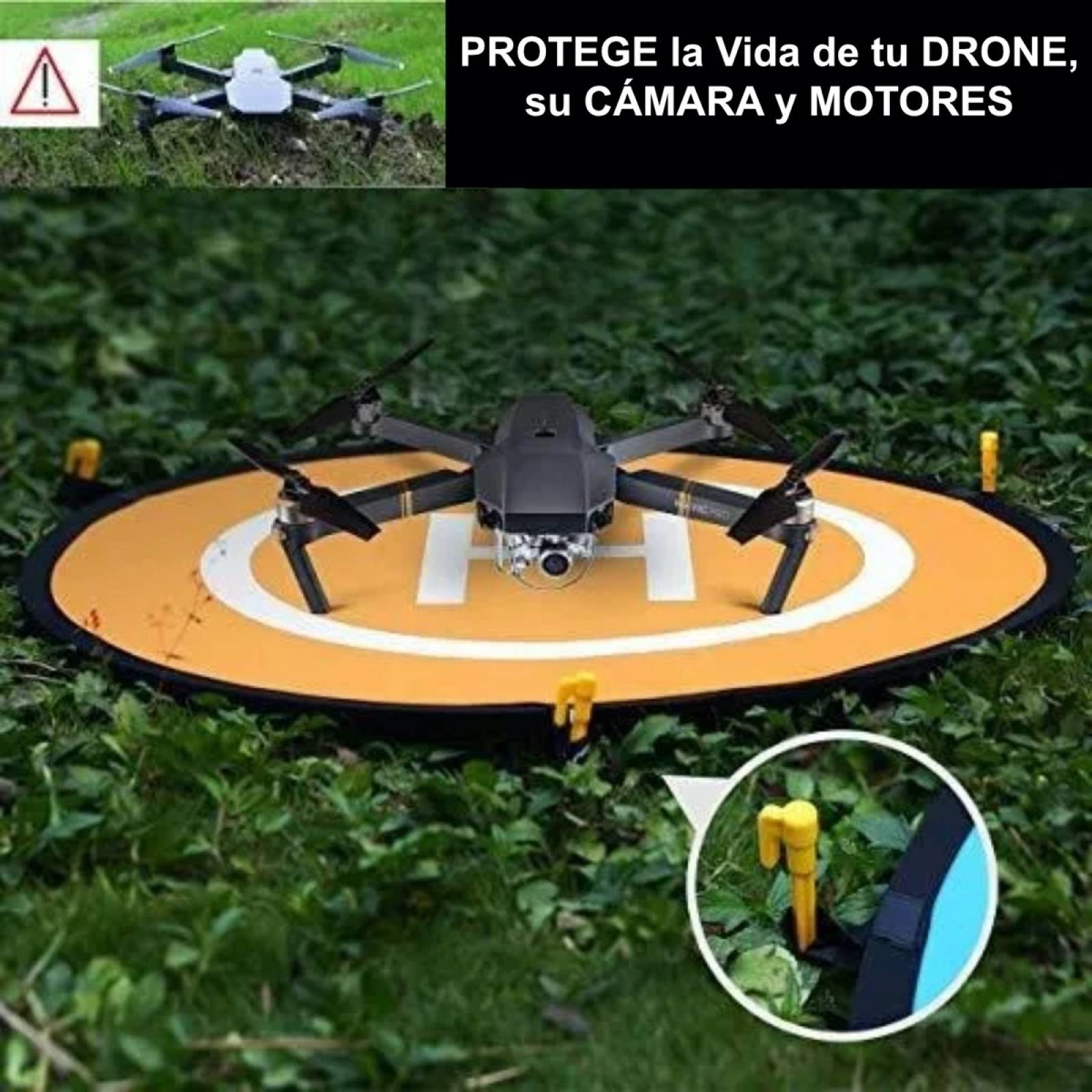Drone Landing Pad Plegable Doble Vista Impermeable 75cm