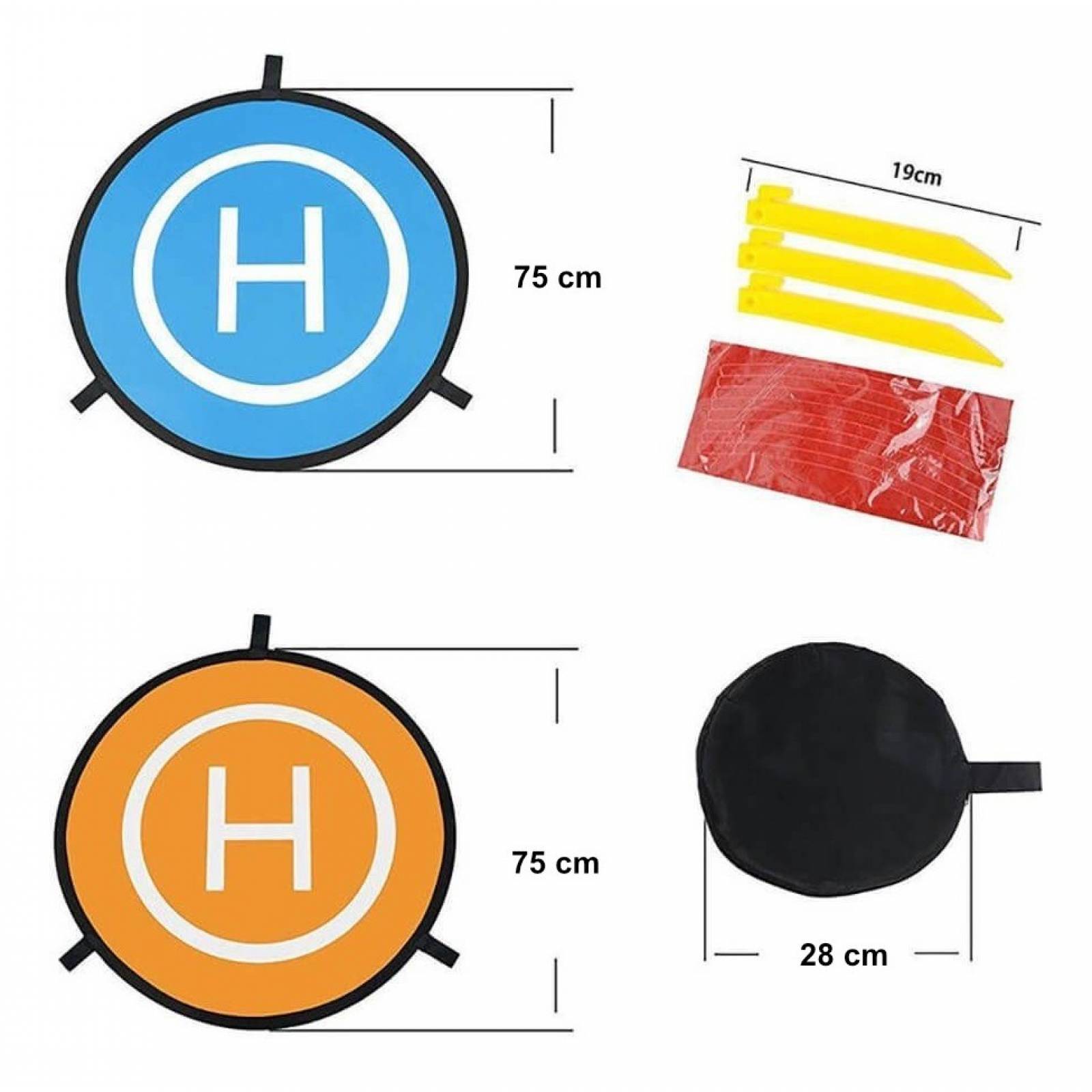 Drone Landing Pad Plegable Doble Vista Impermeable 75cm