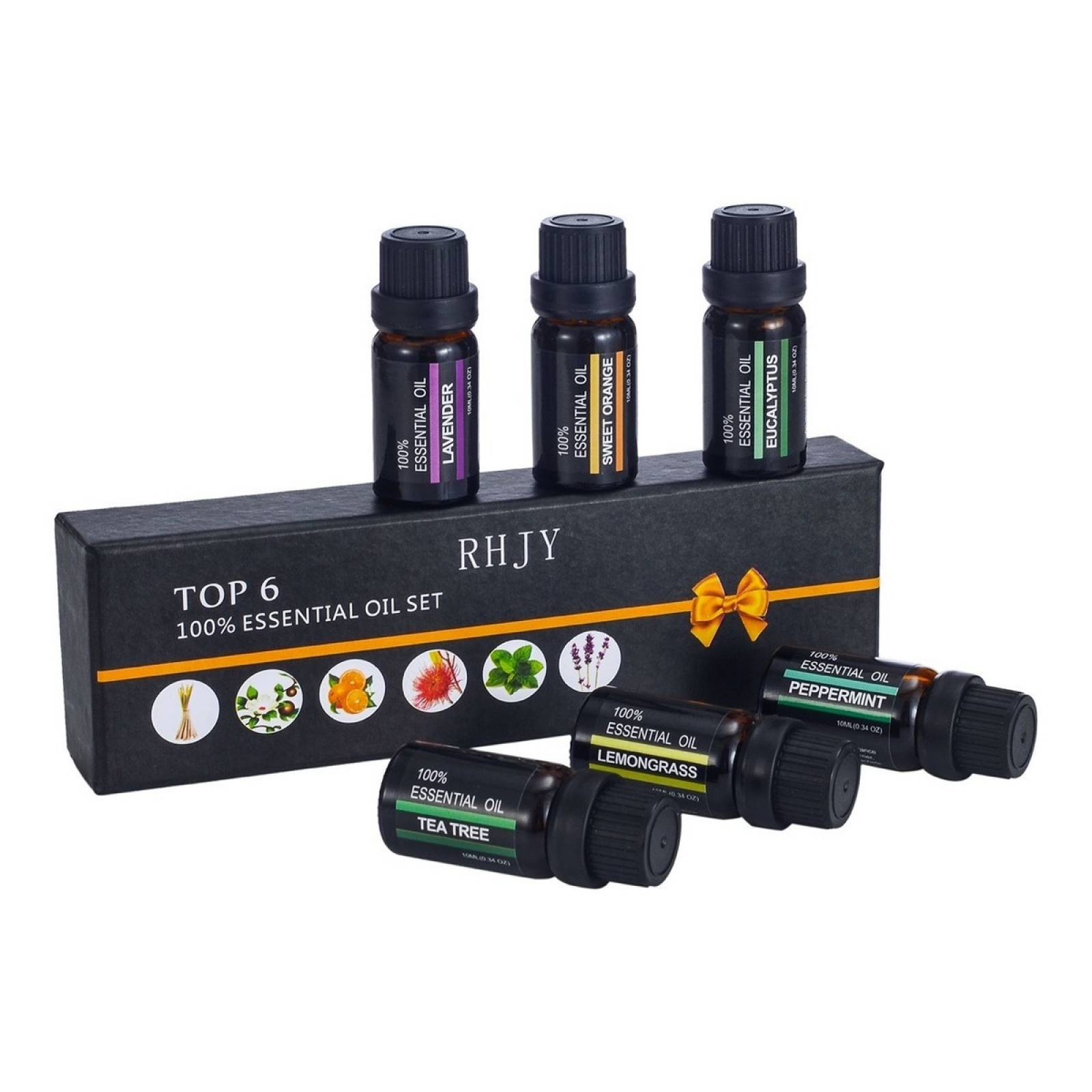 Kit Aceites Esenciales 6 Esencias Aromas Para Difusor