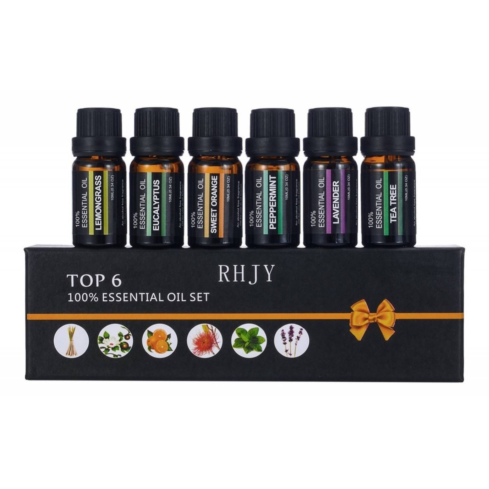 Kit Aceites Esenciales 6 Esencias Aromas Para Difusor