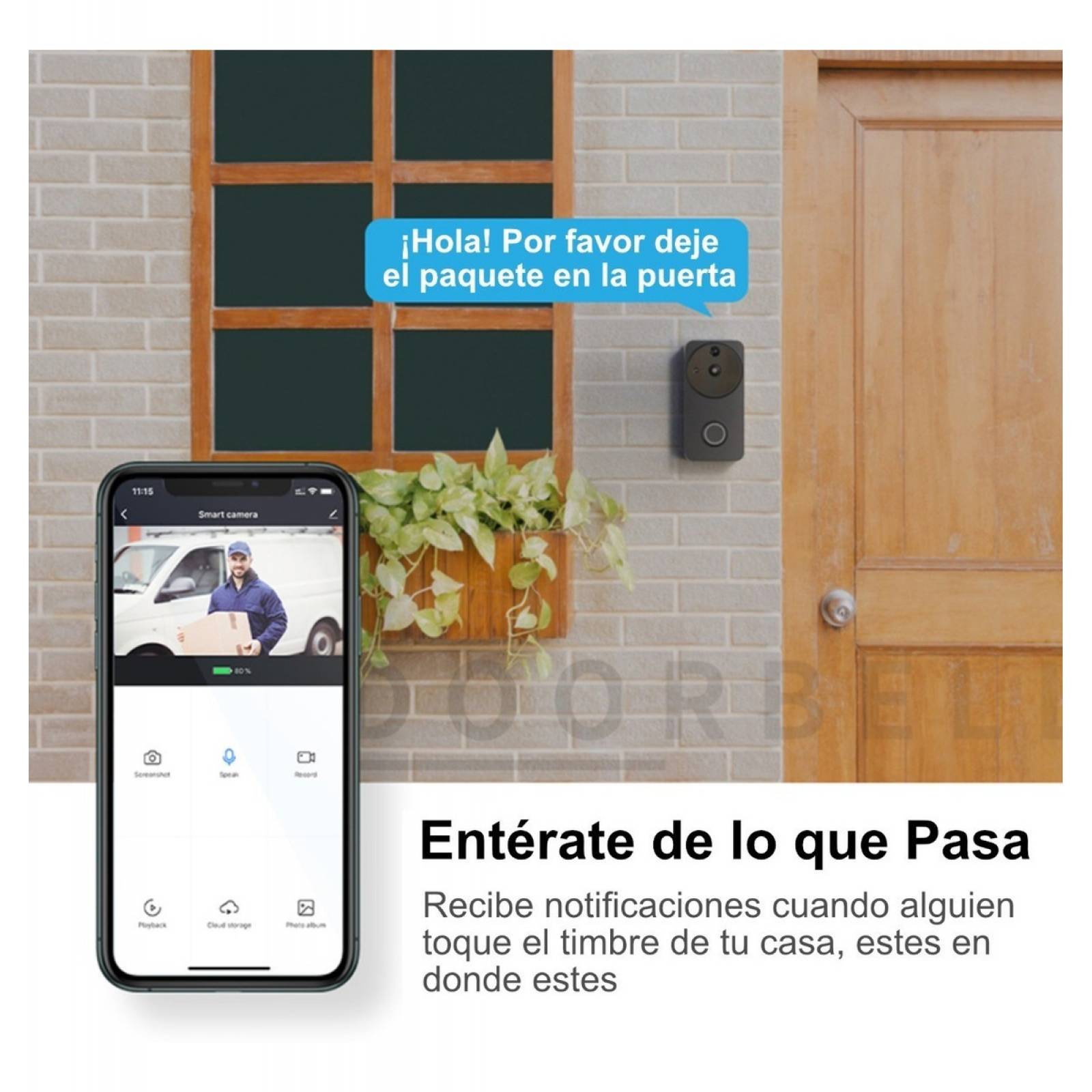 Video Portero Wifi 1080p Exterior Con Campana Alexa Google