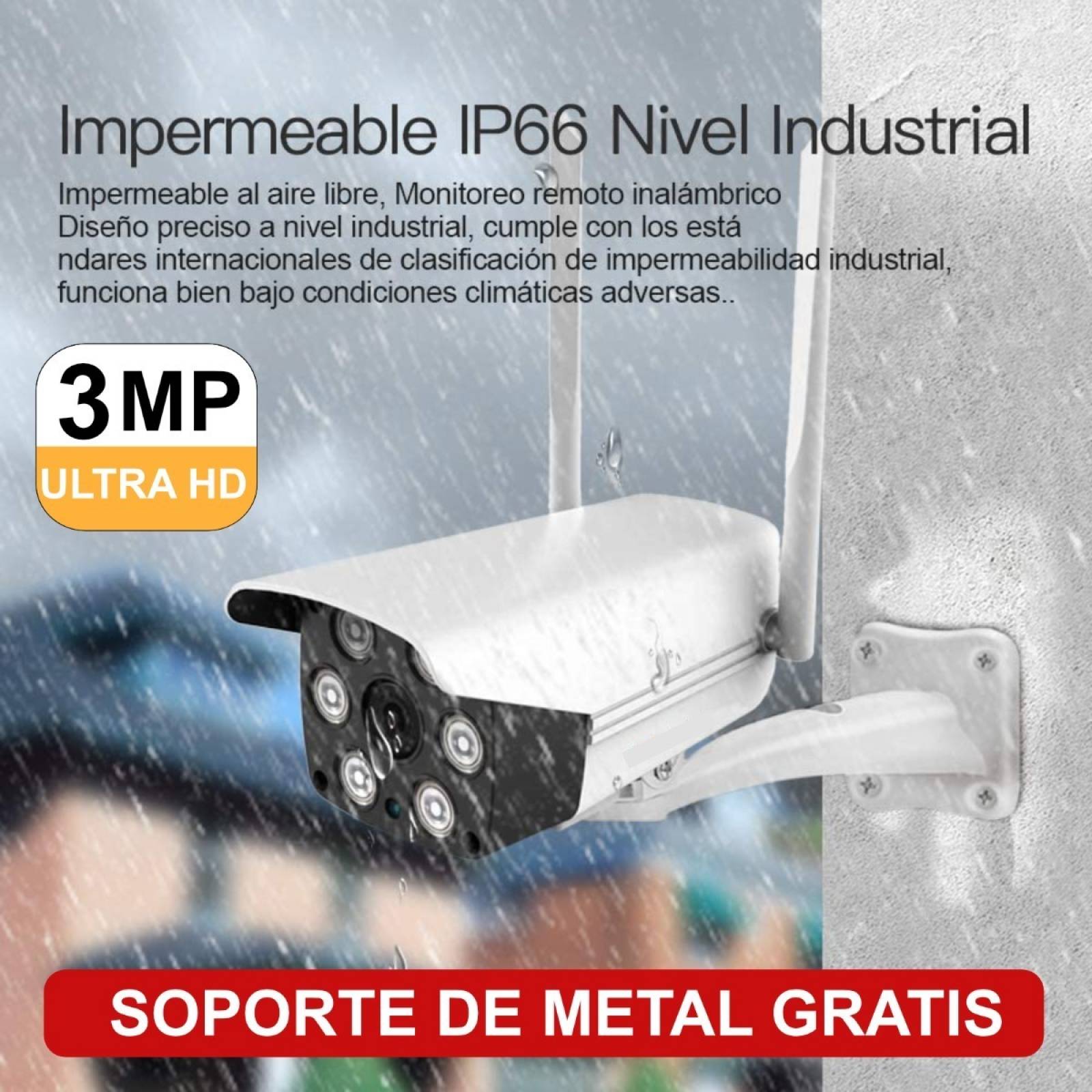 Cámara Seguridad Exterior Wifi Bala Ultra Hd 3mp Ip66 Vnoct