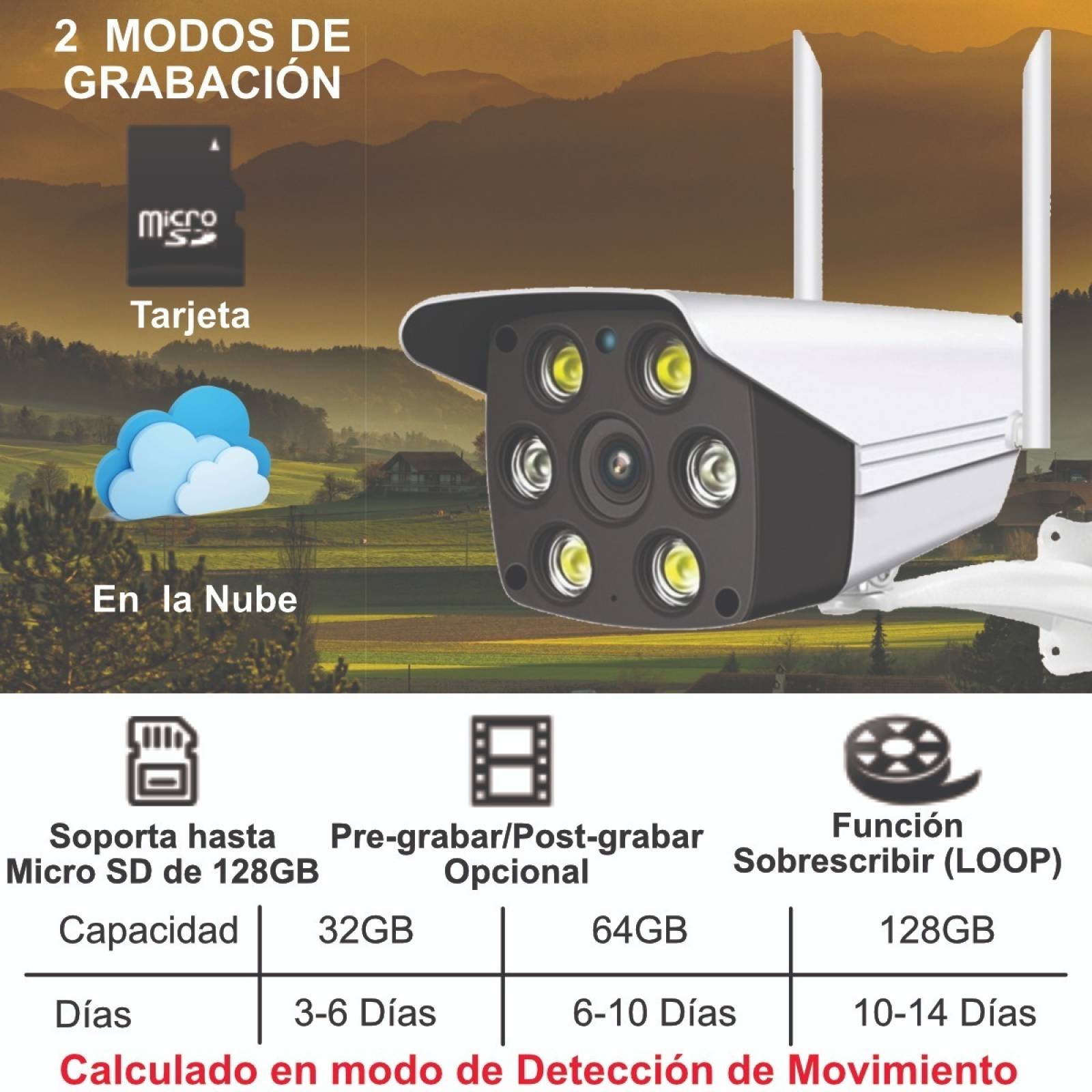 Cámara Seguridad Exterior Wifi Bala Ultra Hd 3mp Ip66 Vnoct