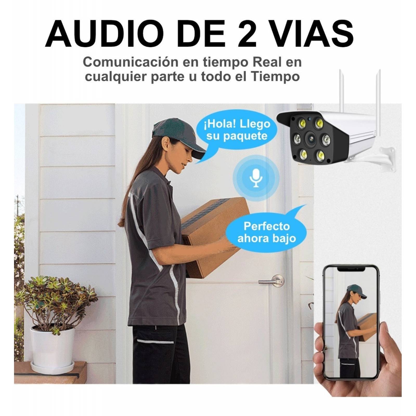 Cámara Seguridad Exterior Wifi Bala Ultra Hd 3mp Ip66 Vnoct