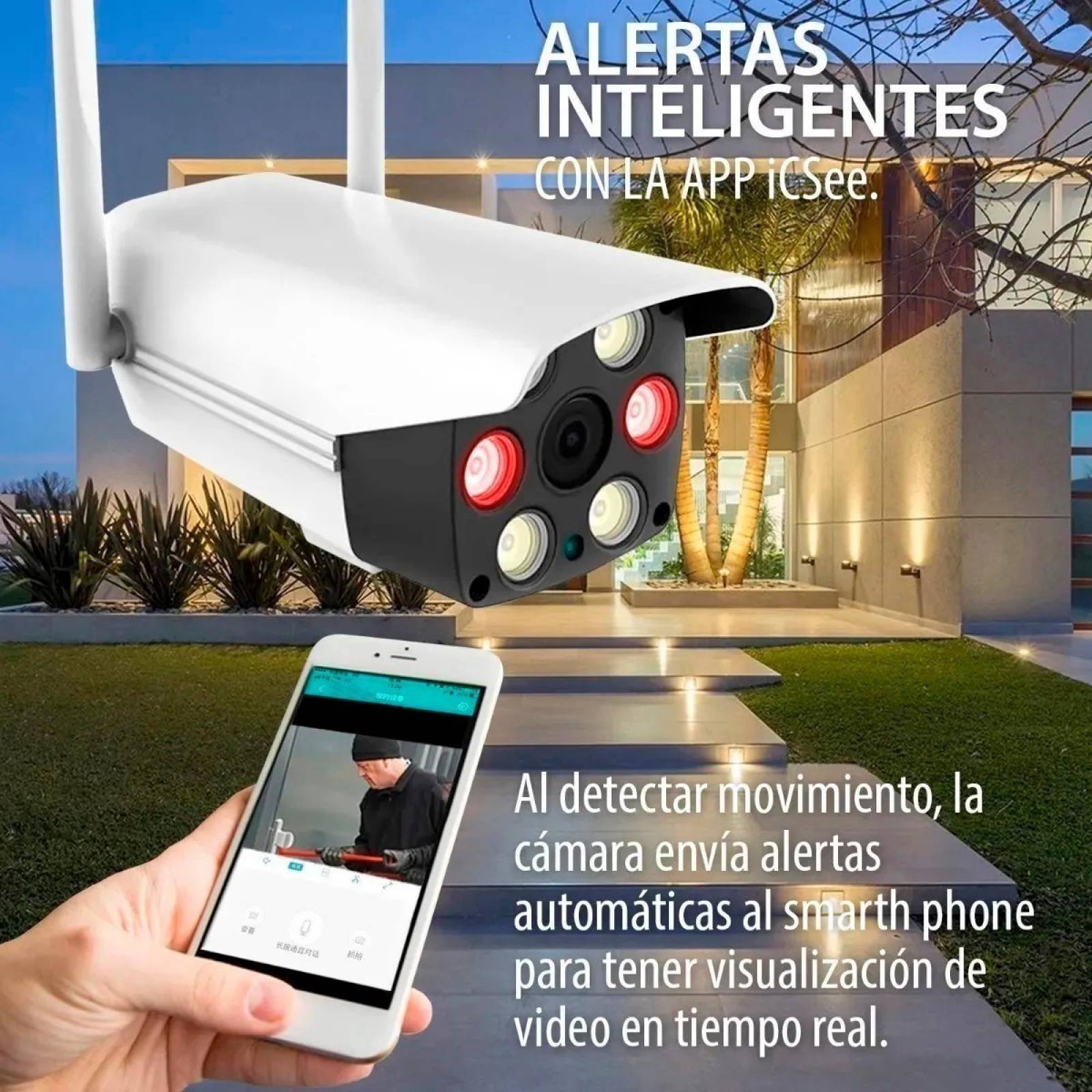Cámara Seguridad Exterior Wifi Bala Ultra Hd 3mp Ip66 Vnoct