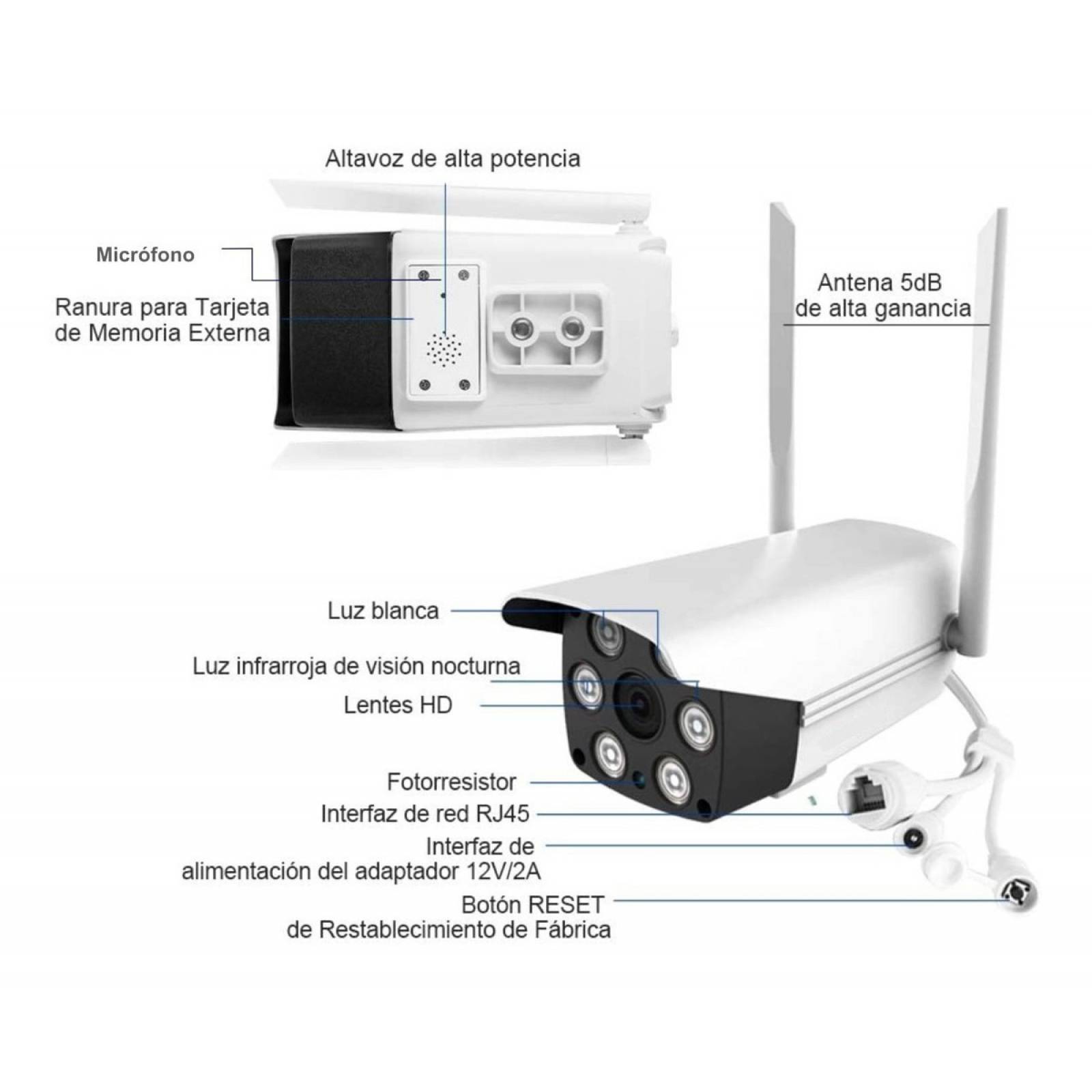 Cámara Seguridad Exterior Wifi Bala Ultra Hd 3mp Ip66 Vnoct