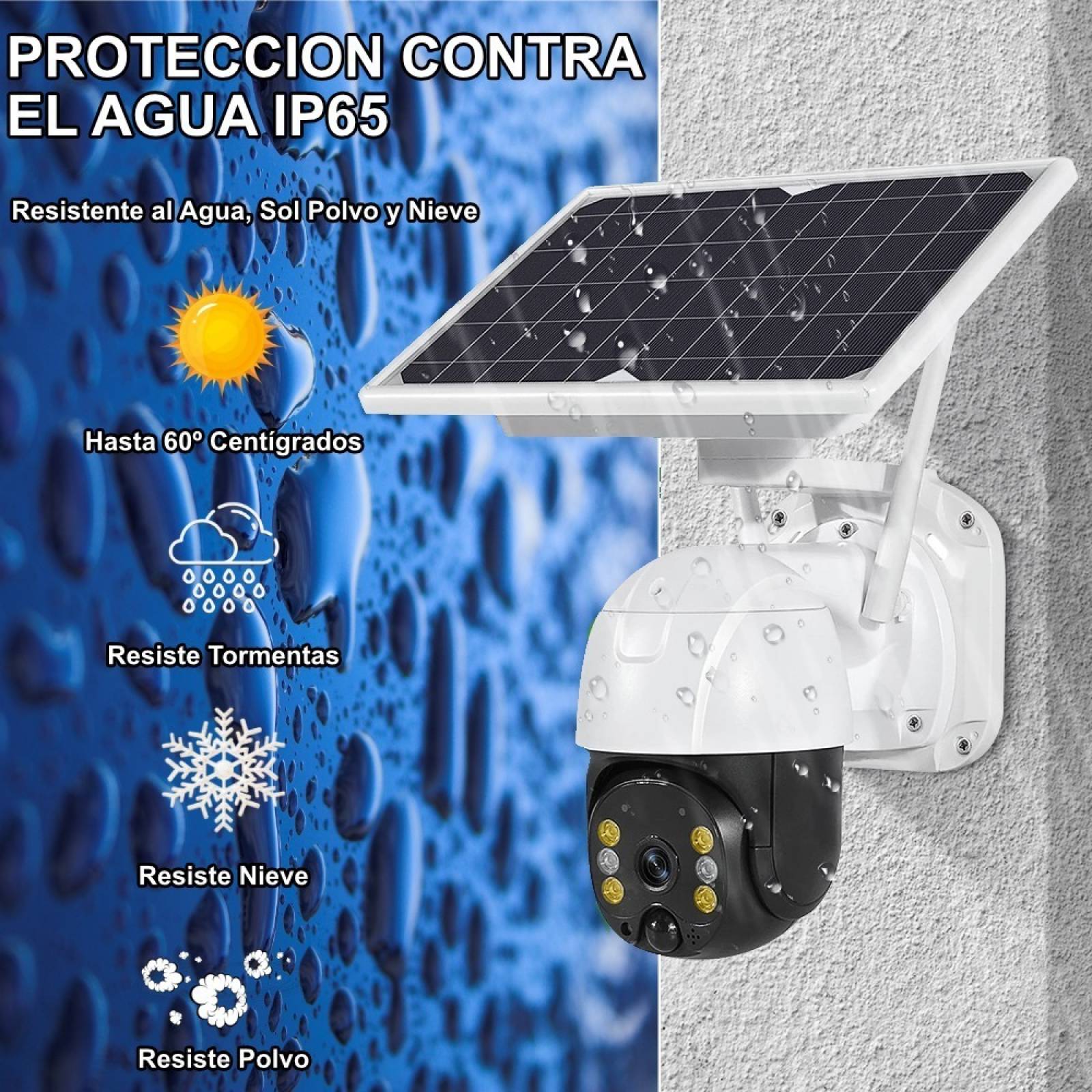 Camara Wifi Solar Cctv Panel Con Baterías Full Hd 3mp Icsee