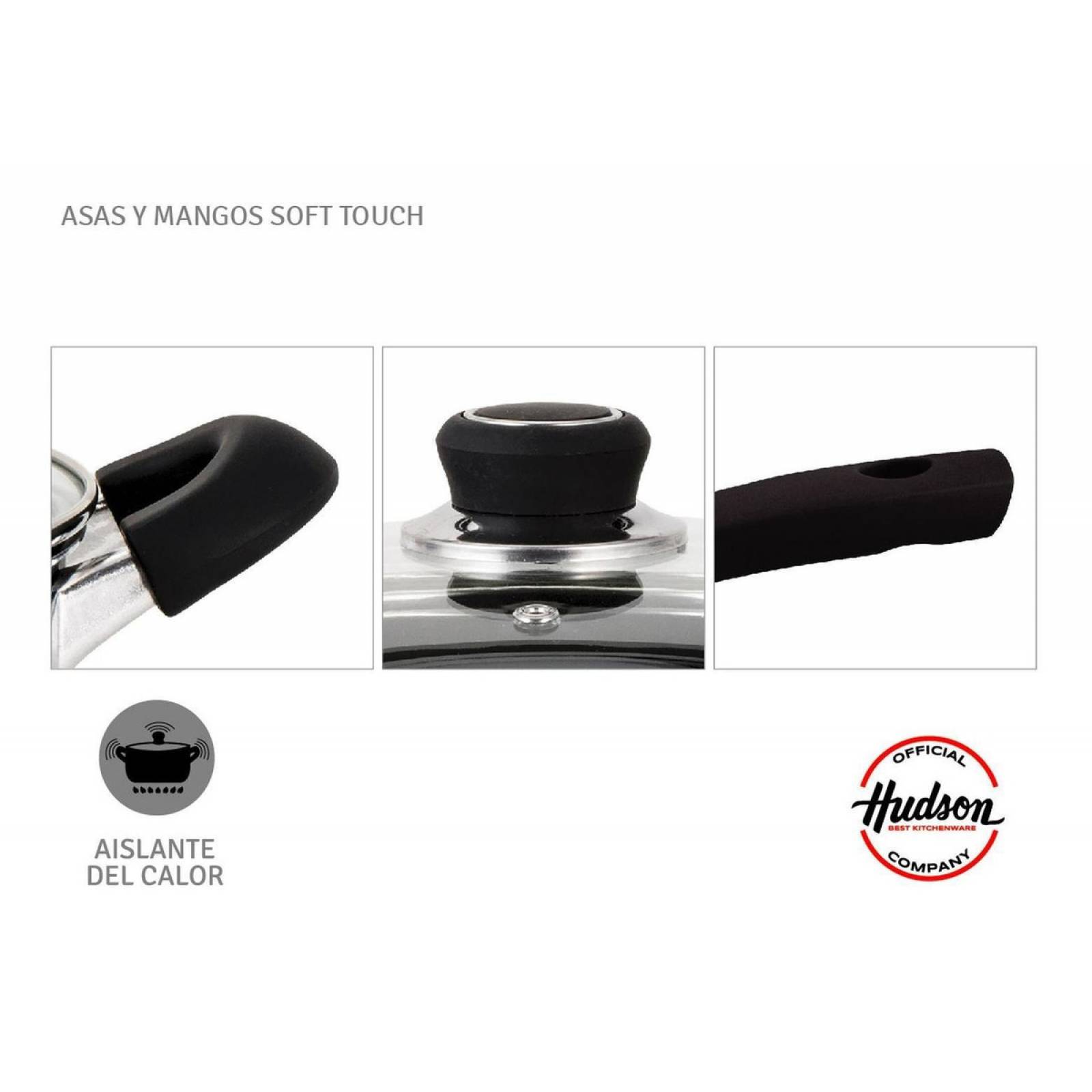Juego De Ollas Hudson 4 Piezas 18 Y 22 Cm Aluminio Negro