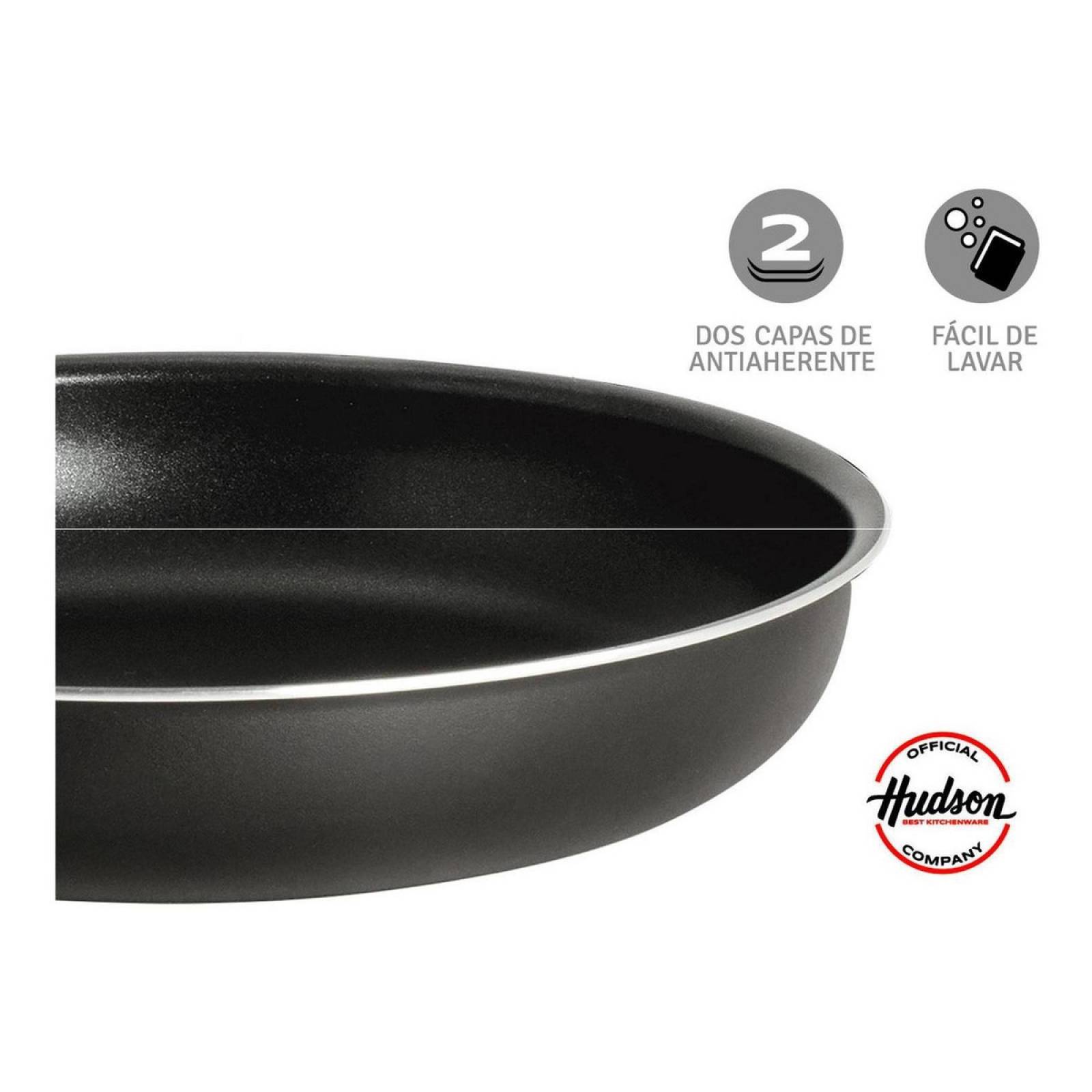 Juego De Ollas Hudson 4 Piezas 18 Y 22 Cm Aluminio Negro