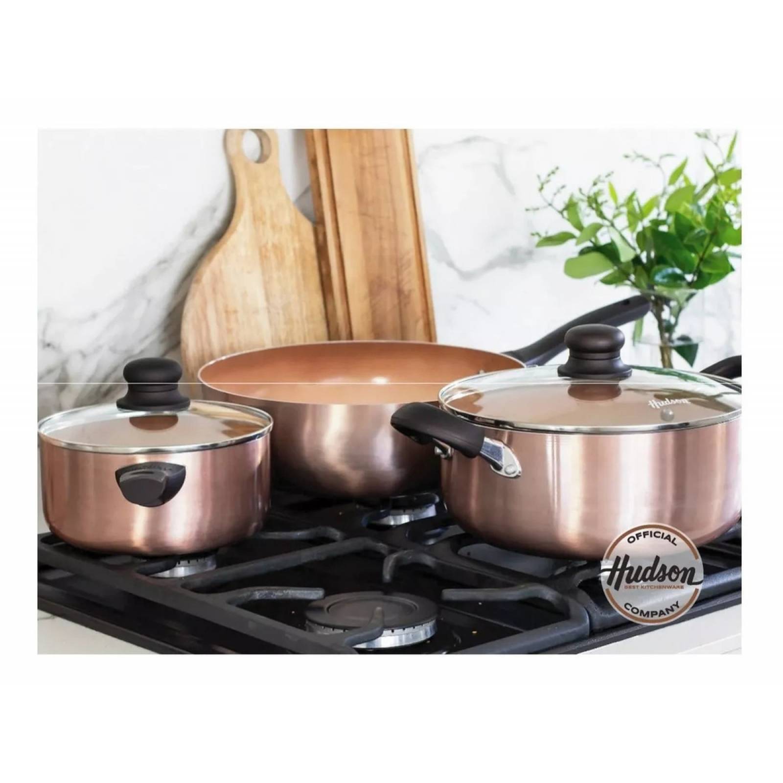 Set 14 Piezas Hudson Cobre Antiadherente Cerámico Degradado
