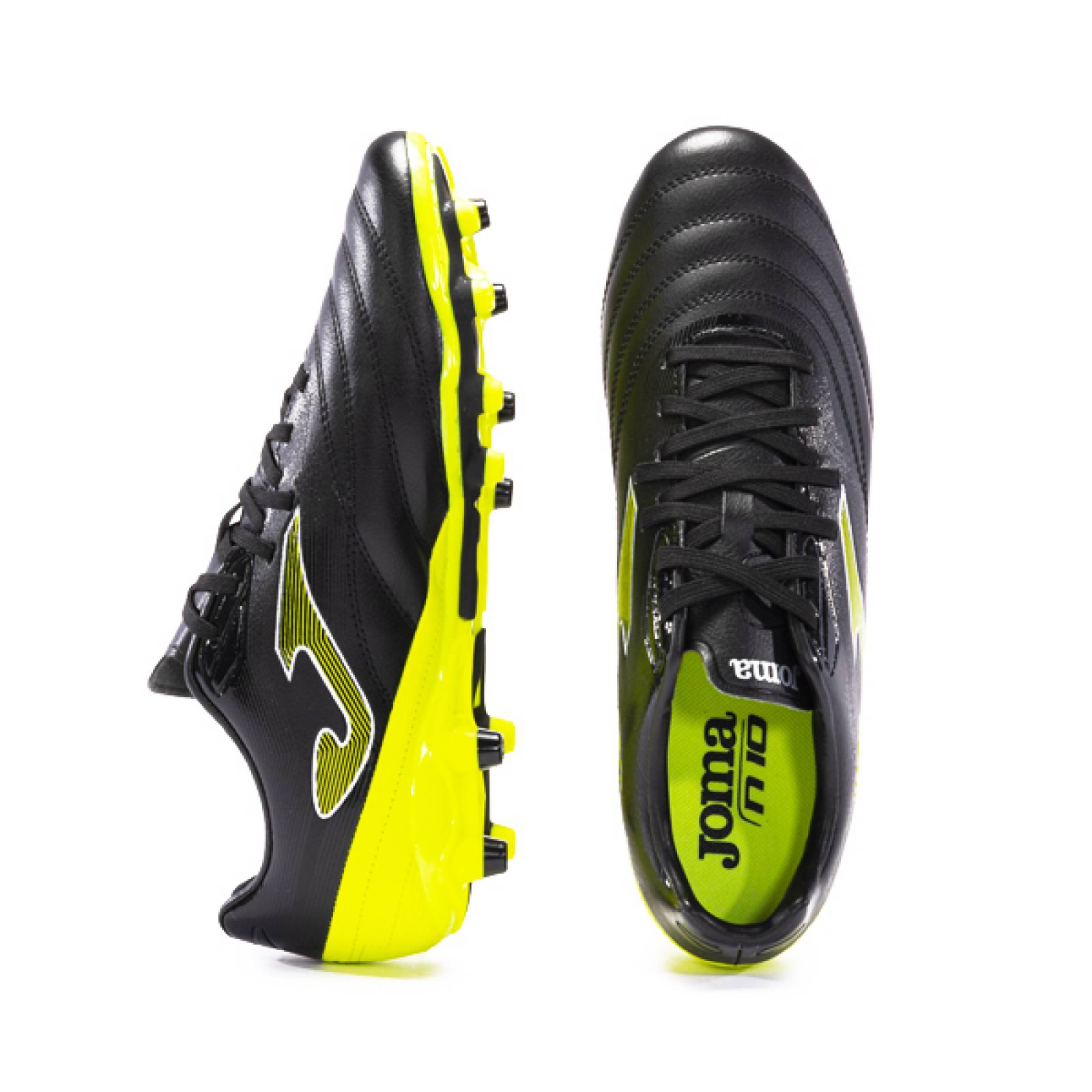Tenis Futbol Tachos Joma N-10 2331 Terreno Firma FG Negro/Flúor .