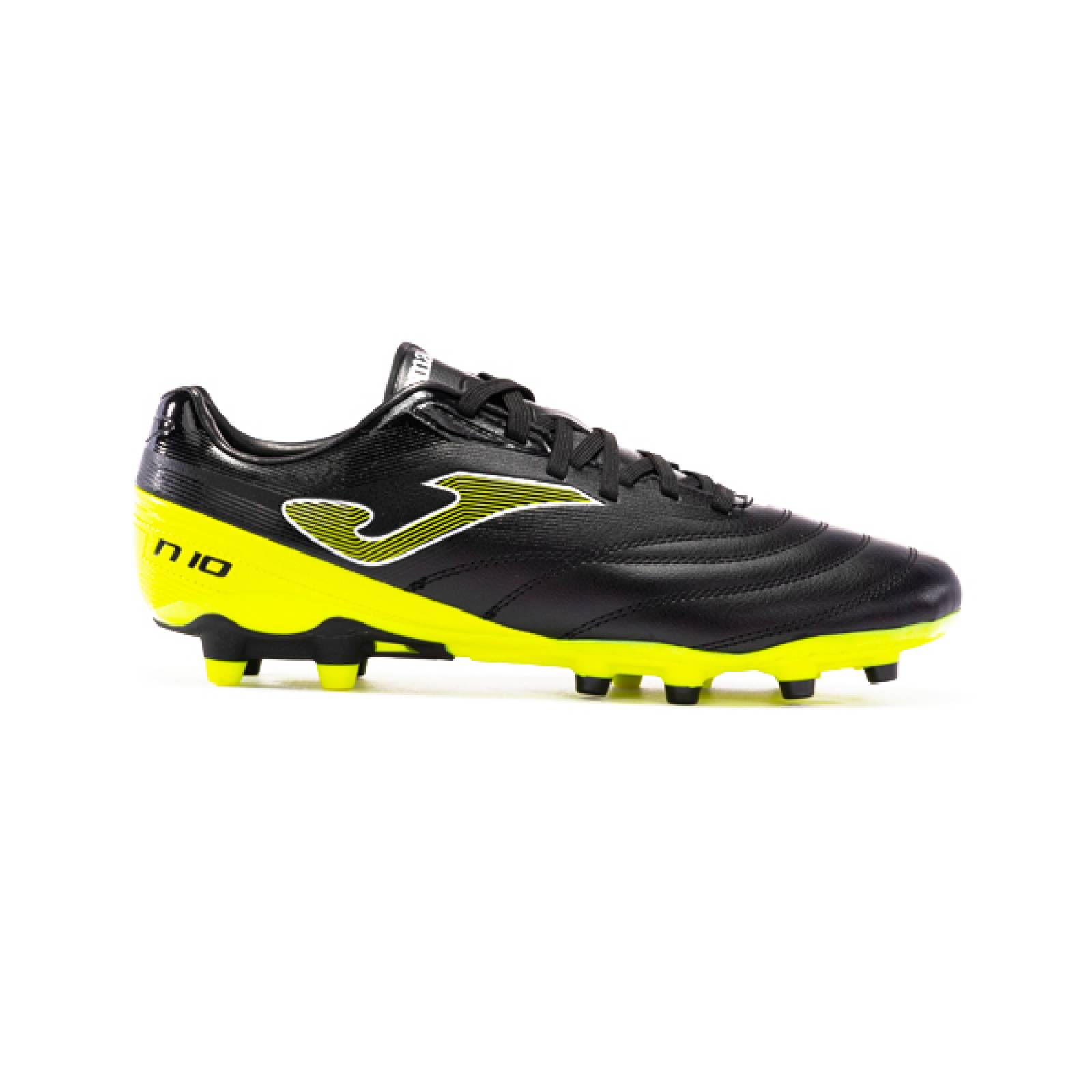 Tenis Futbol Tachos Joma N-10 2331 Terreno Firma FG Negro/Flúor .