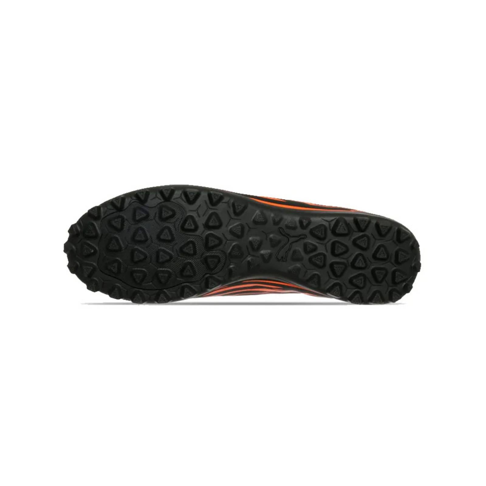 Tenis Futbol Rapido Turf Puma RAPIDO III TT Negro/Naranja.