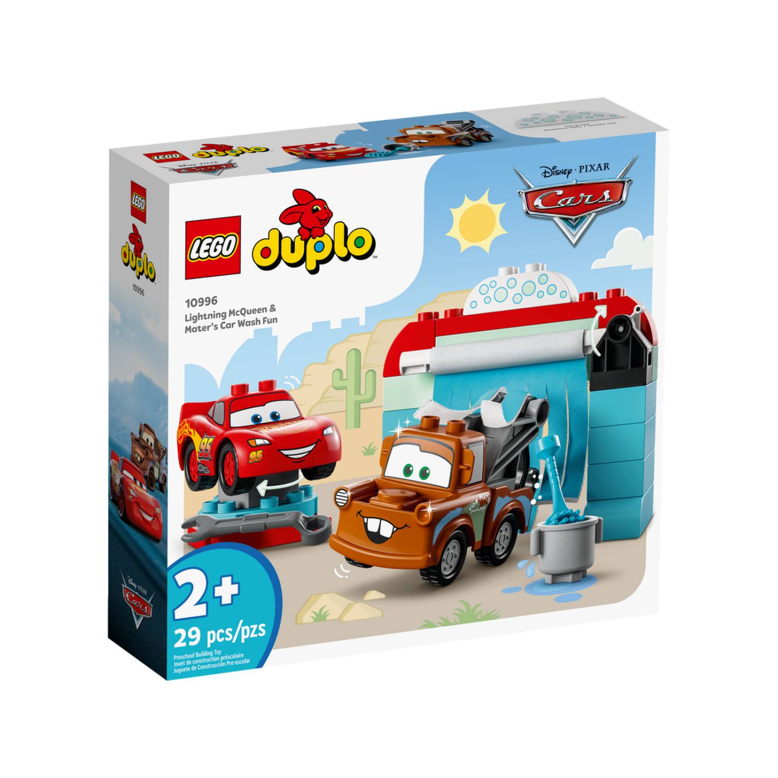LEGO DUPLO Disney Diversion en el Autolavado con Rayo McQueen y Mate 10996 