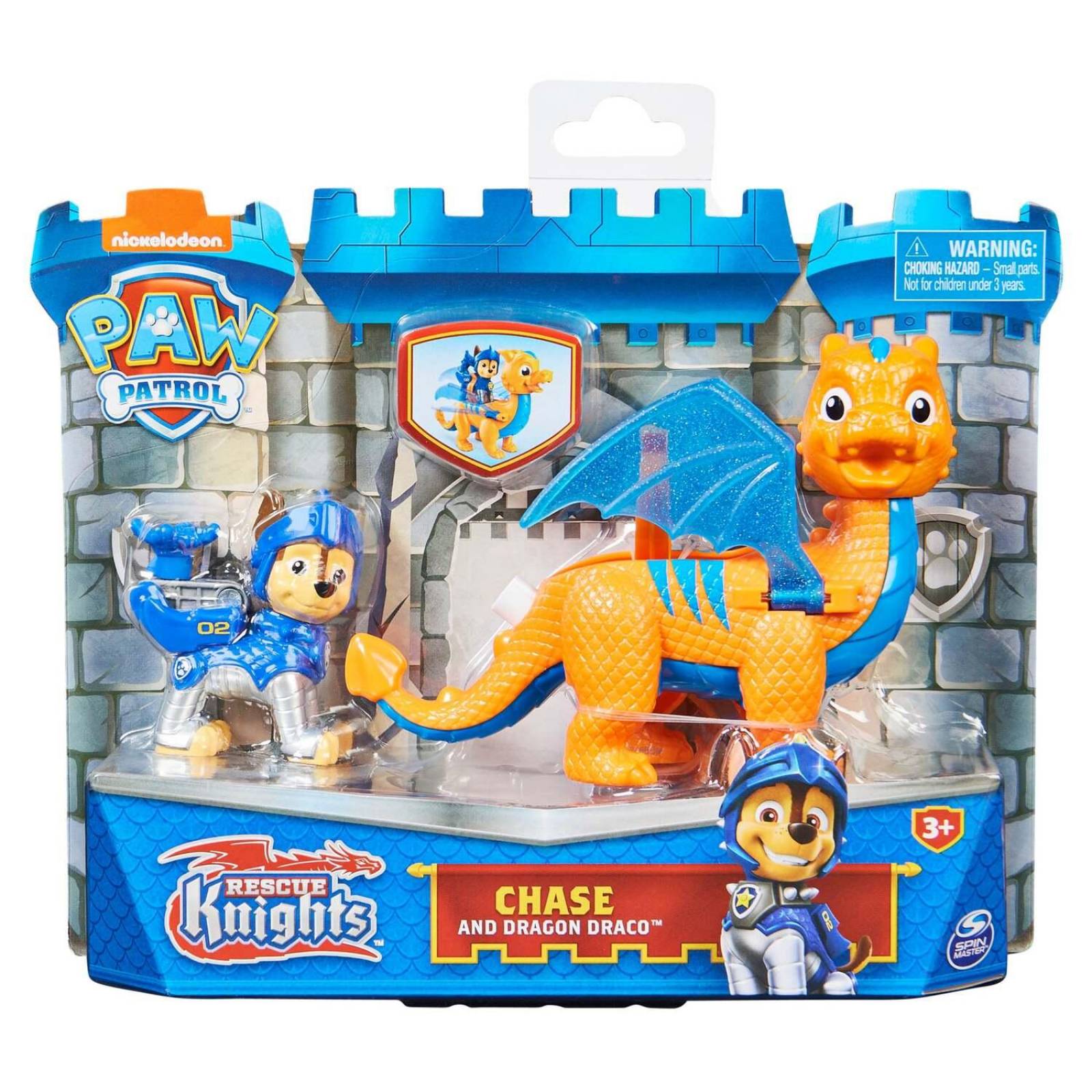 Paw Patrol: Caballeros Al Rescate - Figura Chase Con Draco 