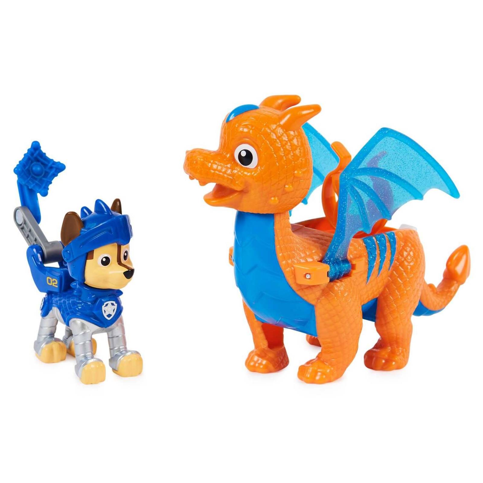 Paw Patrol: Caballeros Al Rescate - Figura Chase Con Draco 
