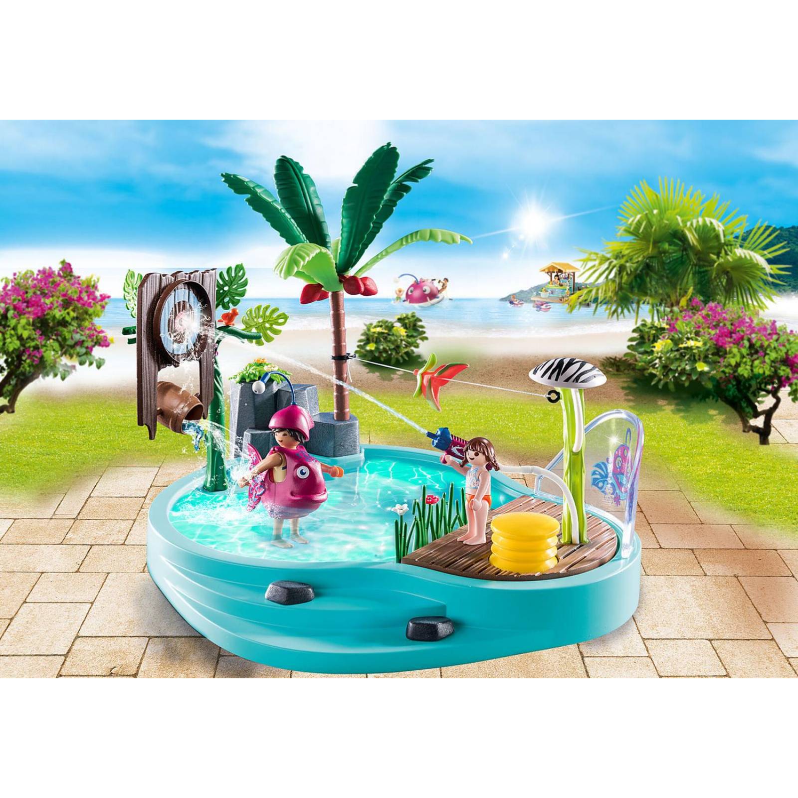 Playmobil Family fun: Piscina Divertida Con Rociador De Agua 70610 
