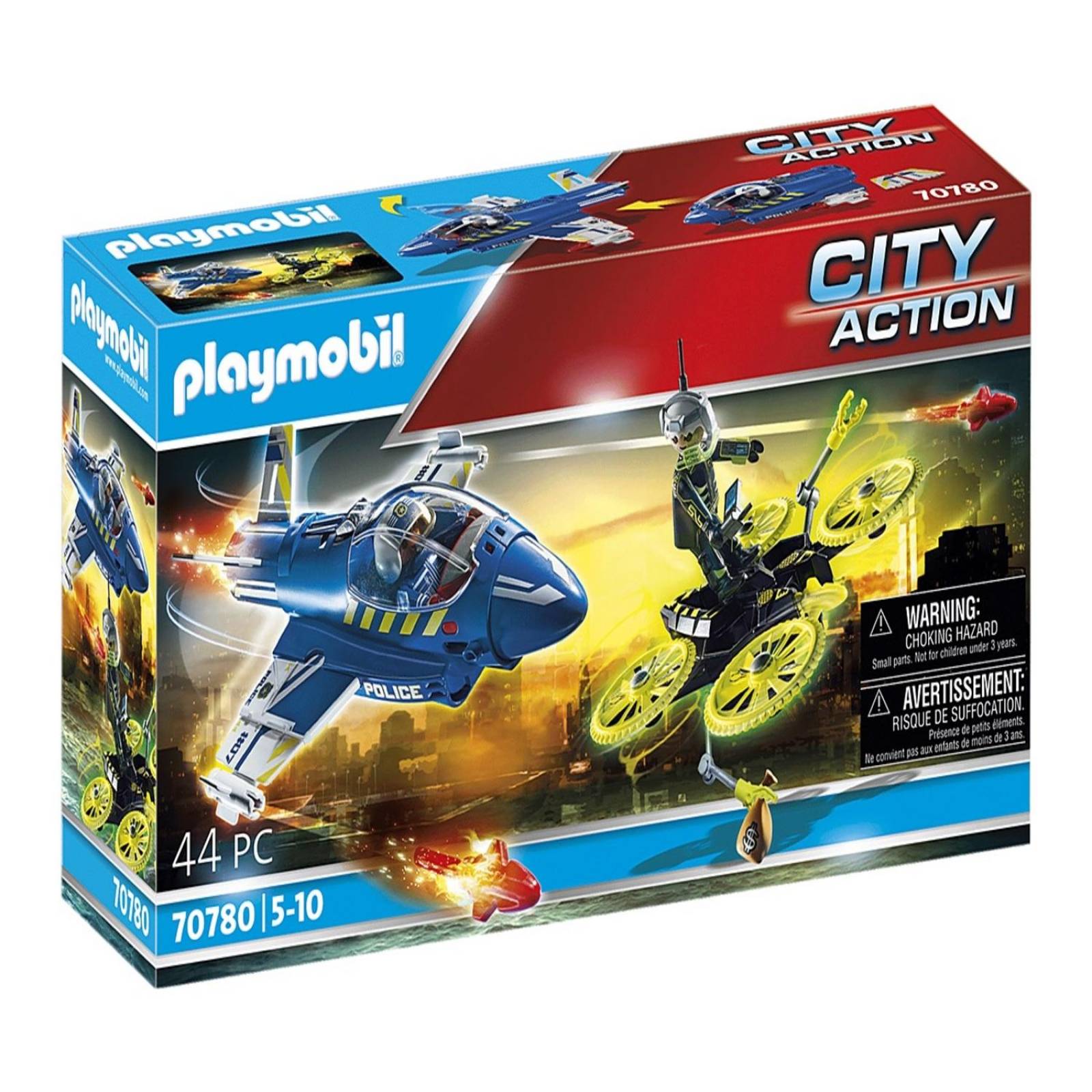 Playmobil City Action: Avion de la Policia Persecucion Dron 70780 