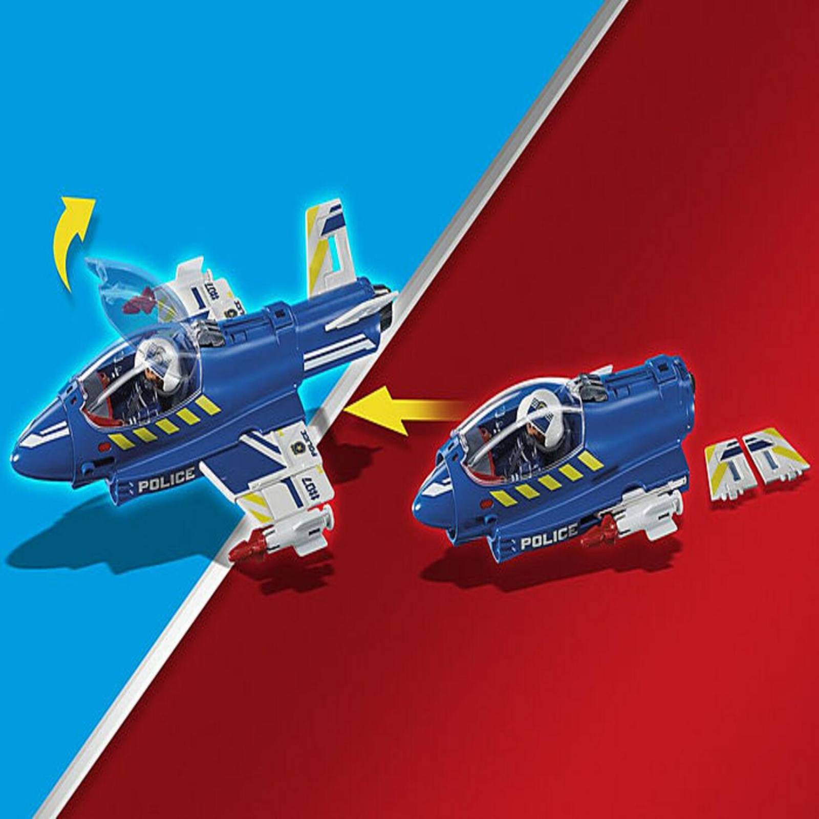 Figurine Playmobil Policier - Le Pilote Avec Arme Et Hydravion - Occasion Bon état