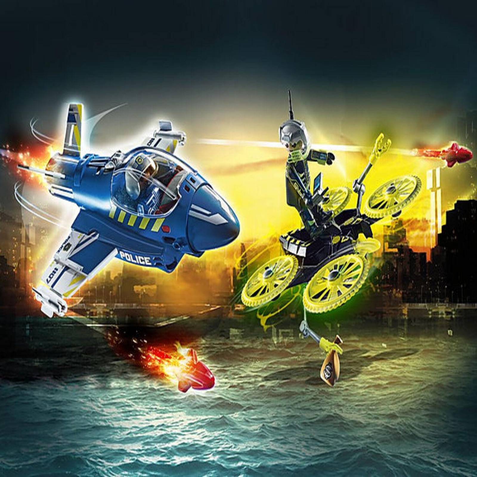 Playmobil City Action: Avion de la Policia Persecucion Dron 70780 