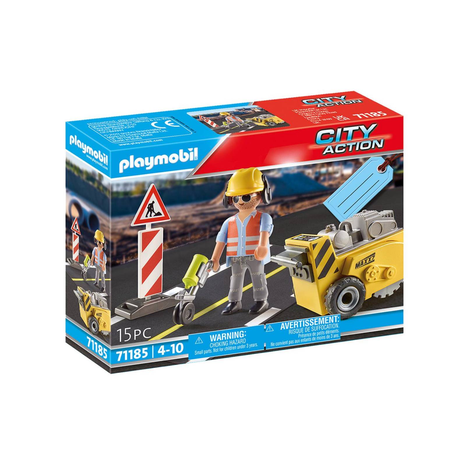 Playmobil City Action: Trabajador de la Construccion con Cortador de Bordes 71185 