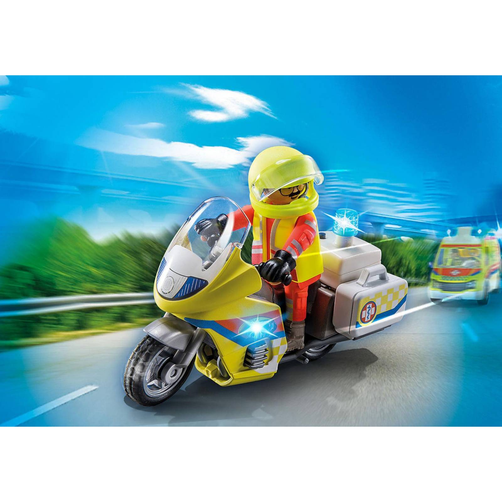 Playmobil City Life: Moto de Emergencias con Luz Intermiente 71205 