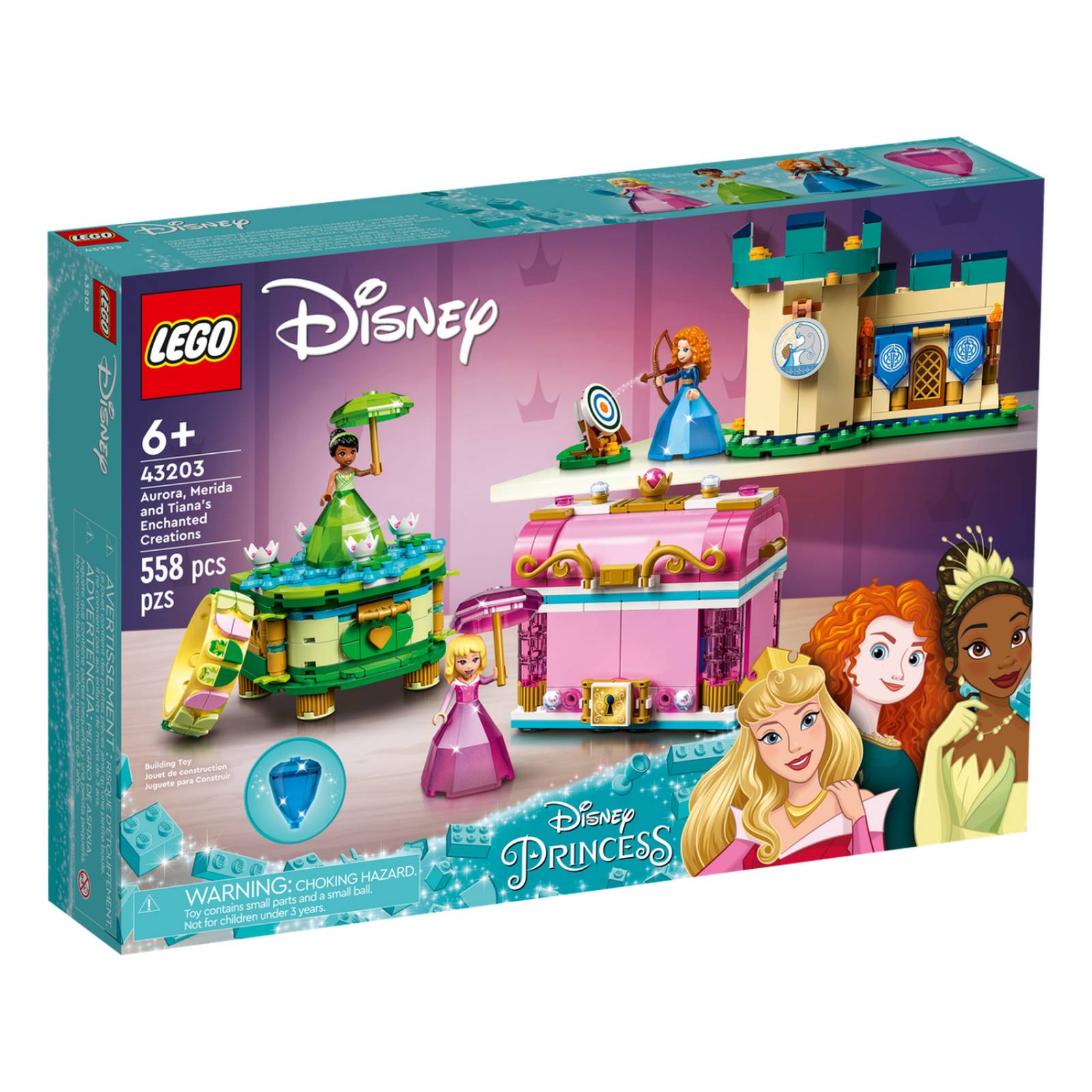 LEGO Disney Princess Creaciones Encantadas de Aurora, Merida y Tiana 43203 