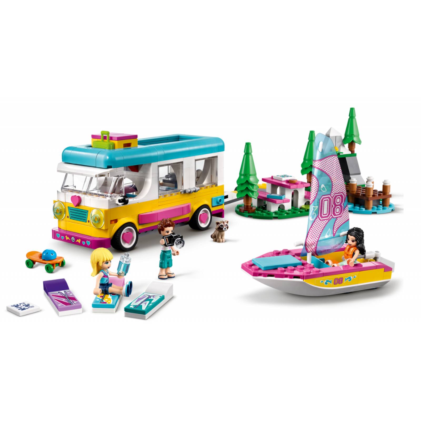 LEGO Friends Bosque: Autocaravana y Barco de Vela 41681 