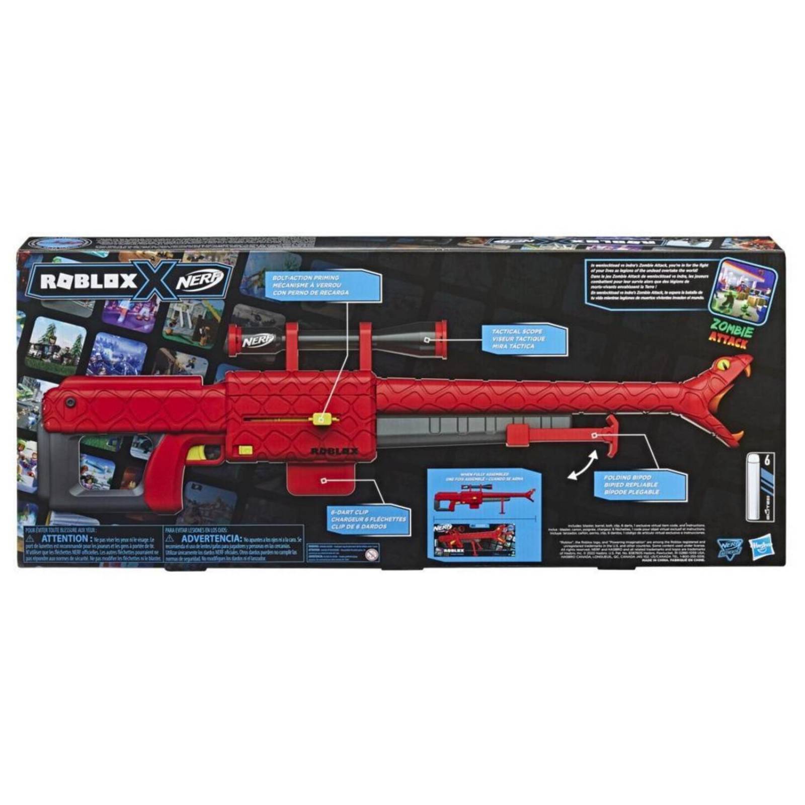 Nerf Roblox: Zombie Attack Viper Strike Lanzador De Dardos 