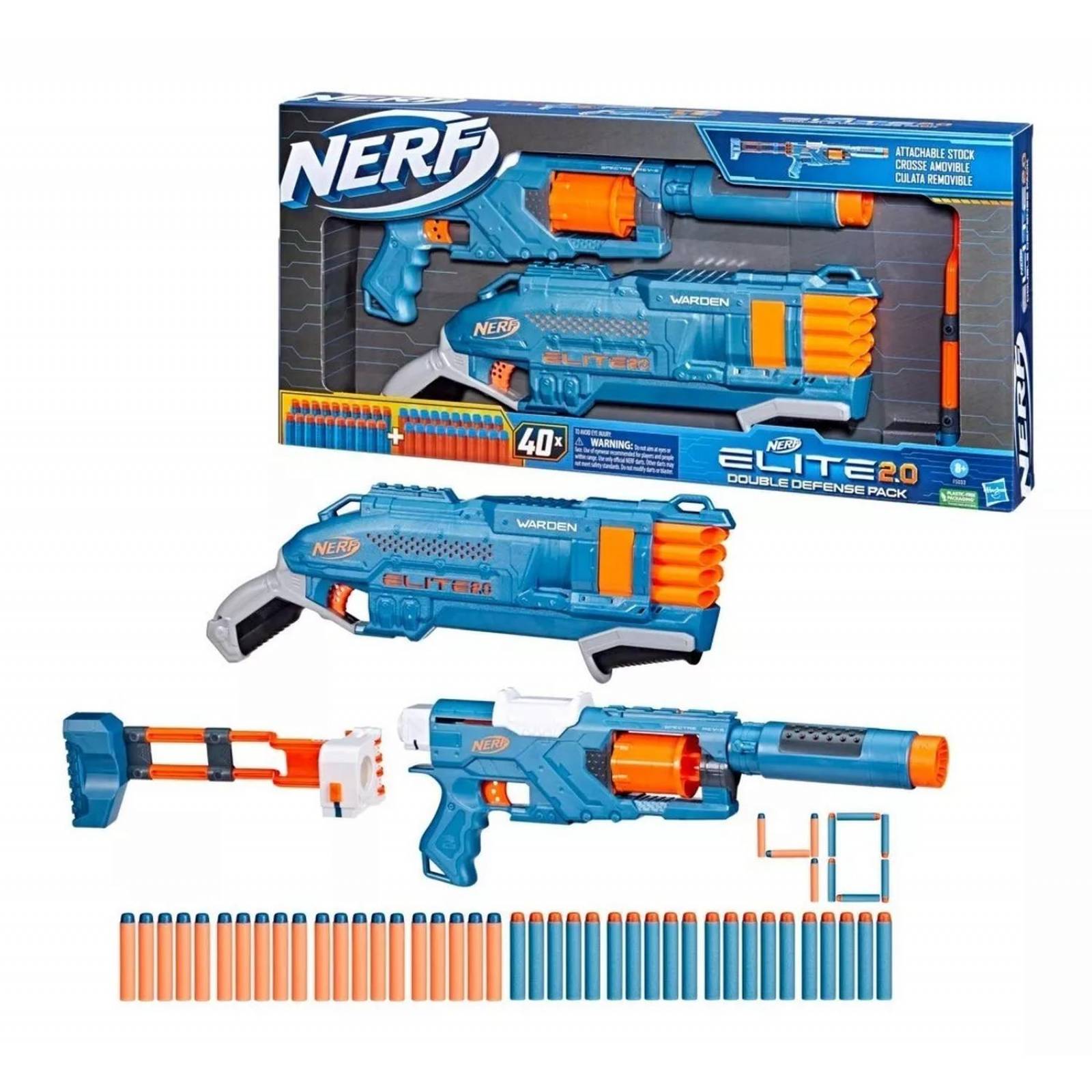 Nerf Elite 2.0: Double Defense Lanzador De Dardos