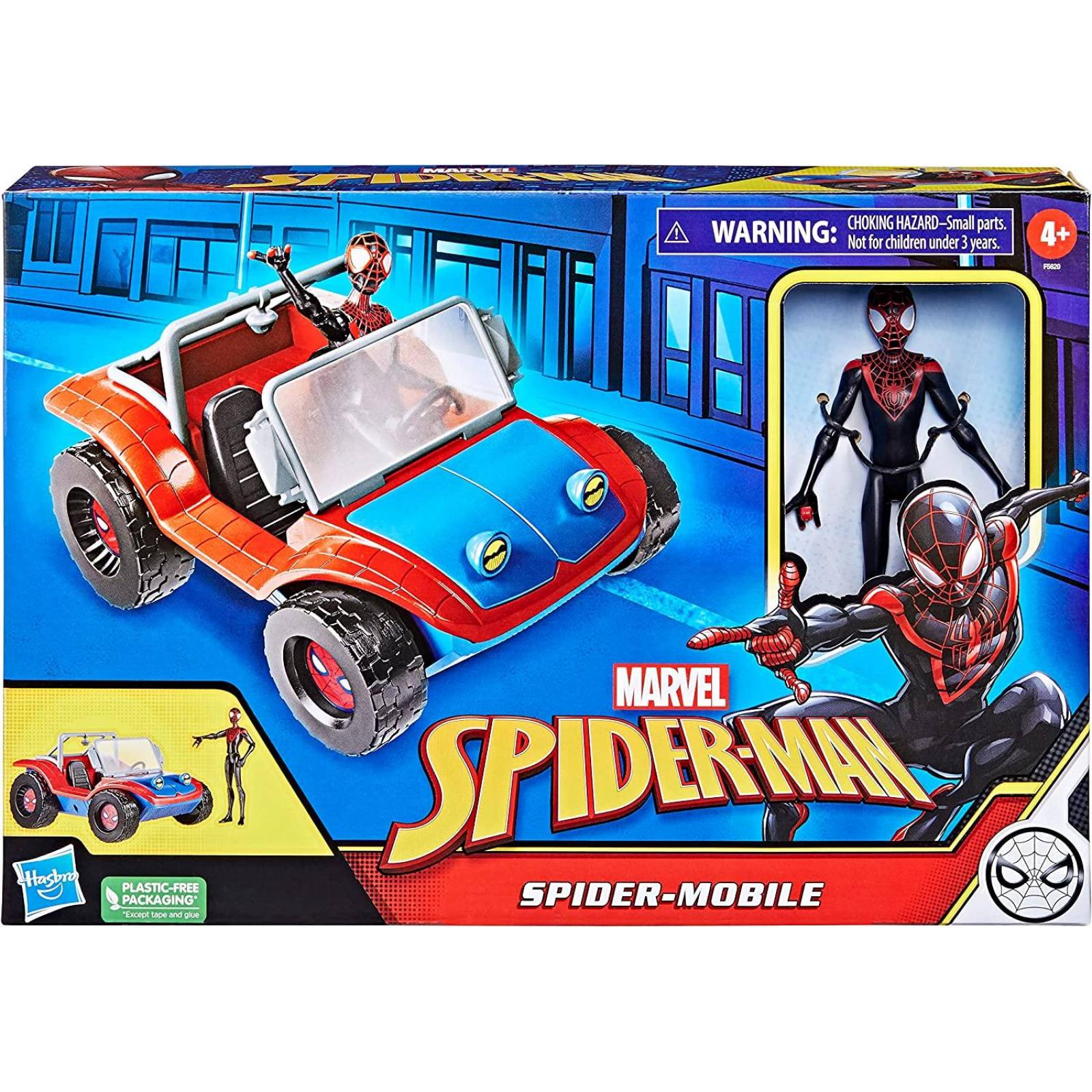 Marvel Spider Man: Spider Mobile Y Miles Morales Figura 6 Pulgadas 