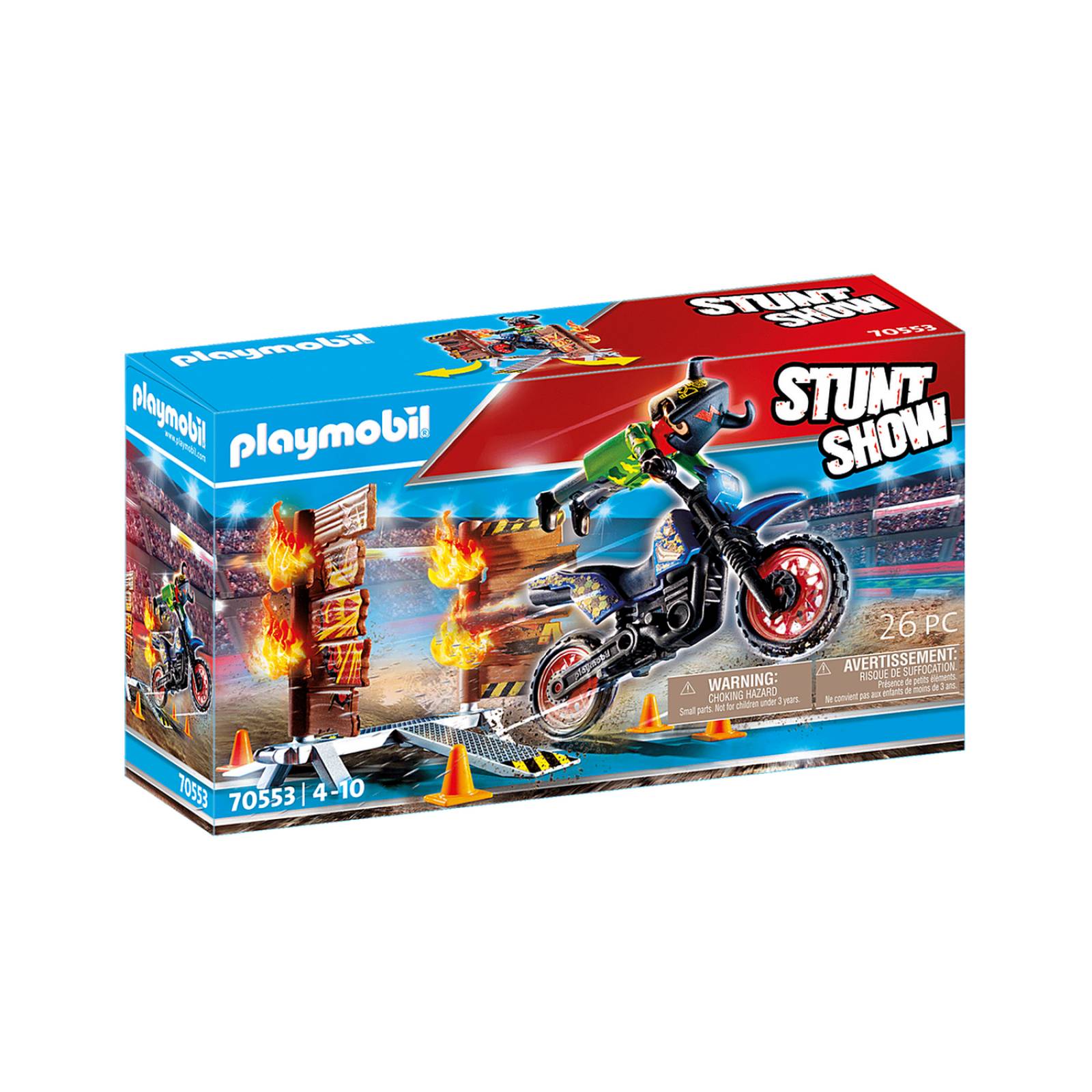 Playmobil Stunt Show: Moto Con Muro De Fuego 70553 