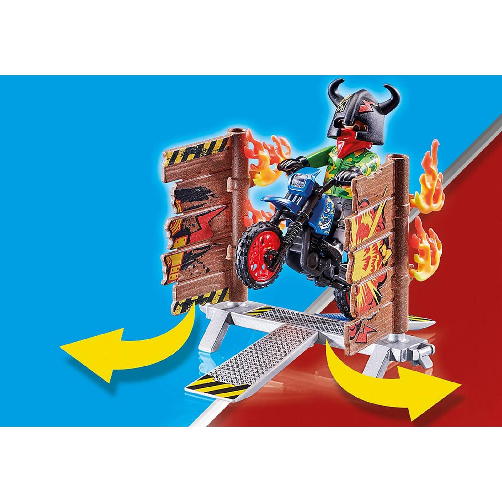 Playmobil Stunt Show: Moto Con Muro De Fuego 70553 