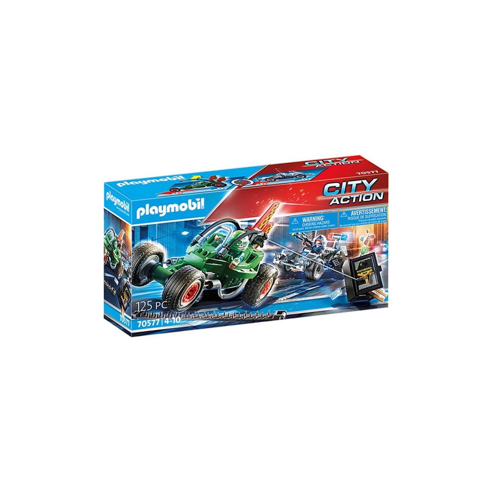 Playmobil City Action: Persecucion Policial Ladron De Caja Fuerte 70577 