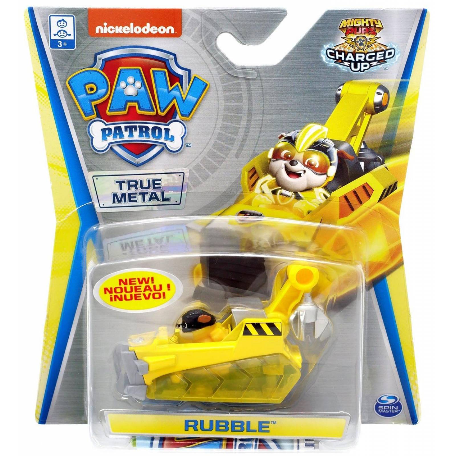 Paw Patrol: Paw Patrol Vehiculos True Metal - Rubble Super Cargado 