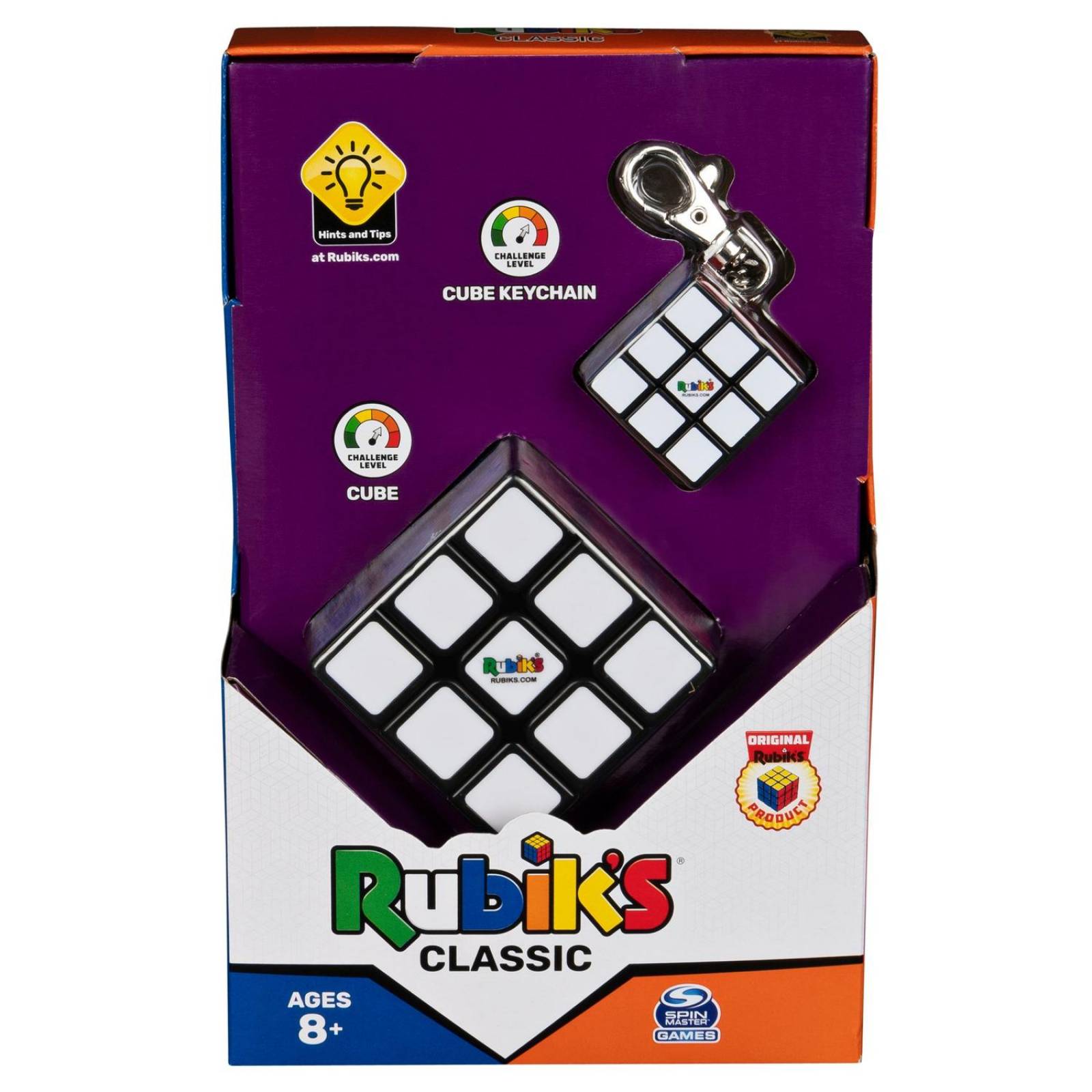 Rubiks: Cubo Rubiks 3X3 Con Llavero 2 Pack 